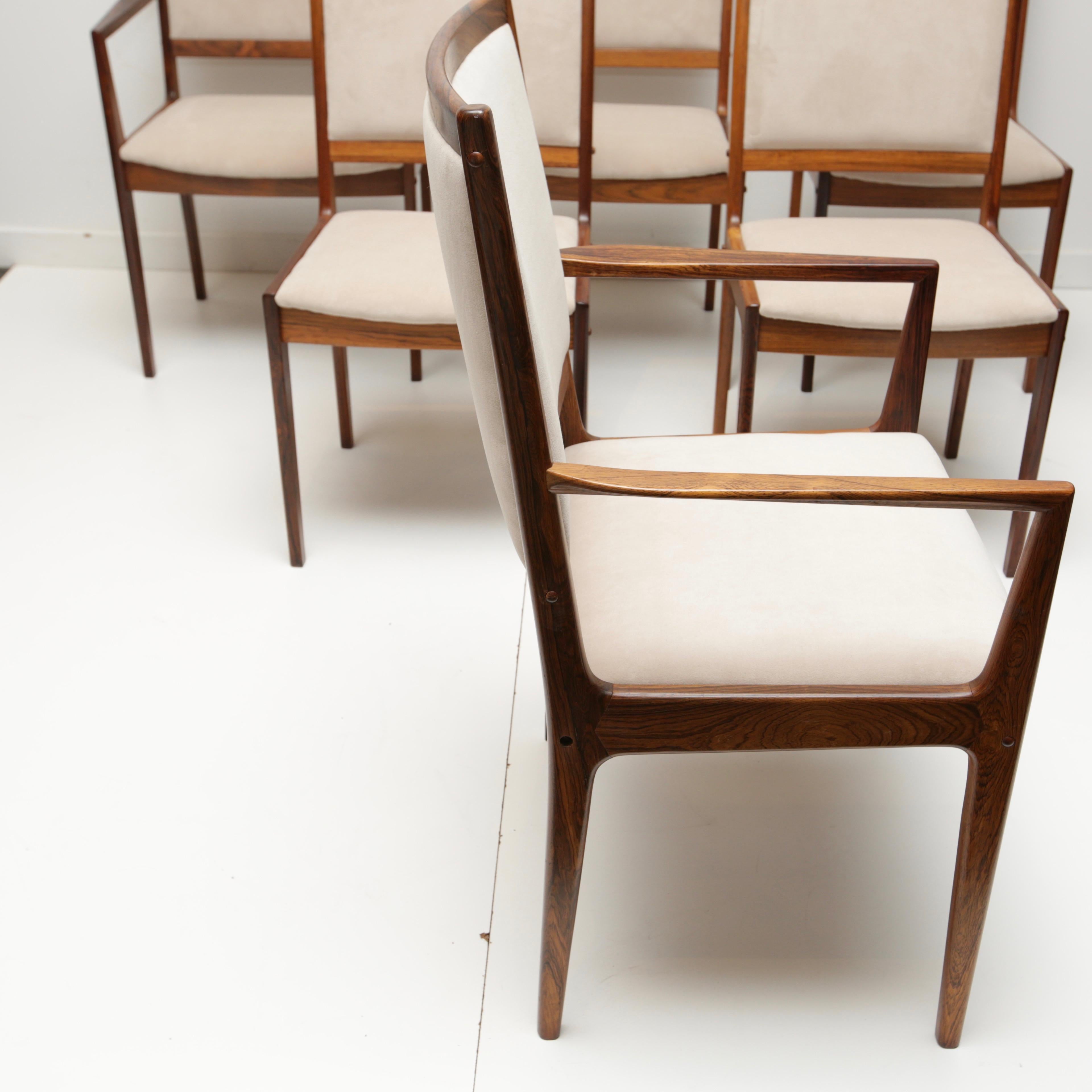Set of 6 Danish Modern Rosewood Chairs by Bernhard Pedersen 9