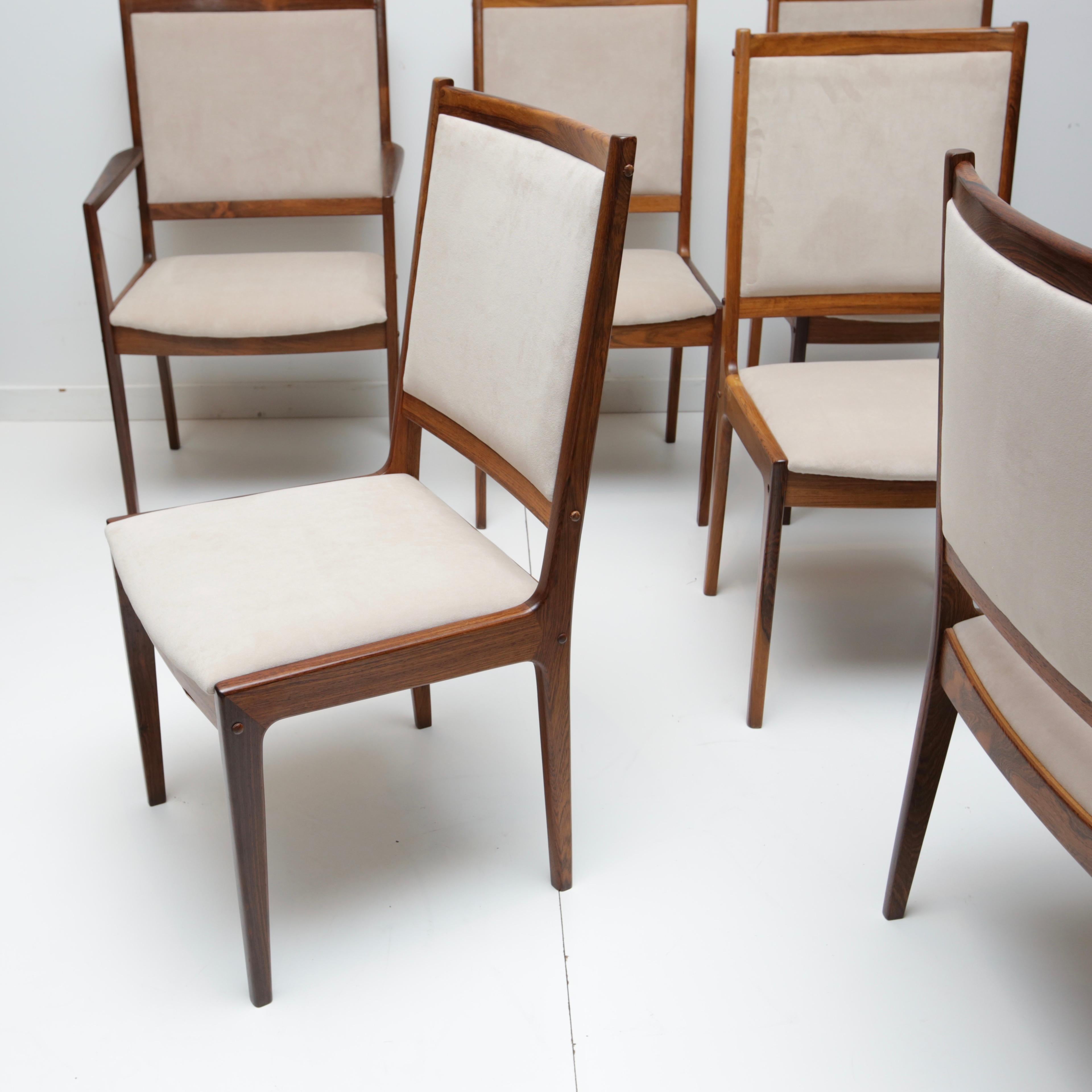 Set of 6 Danish Modern Rosewood Chairs by Bernhard Pedersen In Excellent Condition In New London, CT
