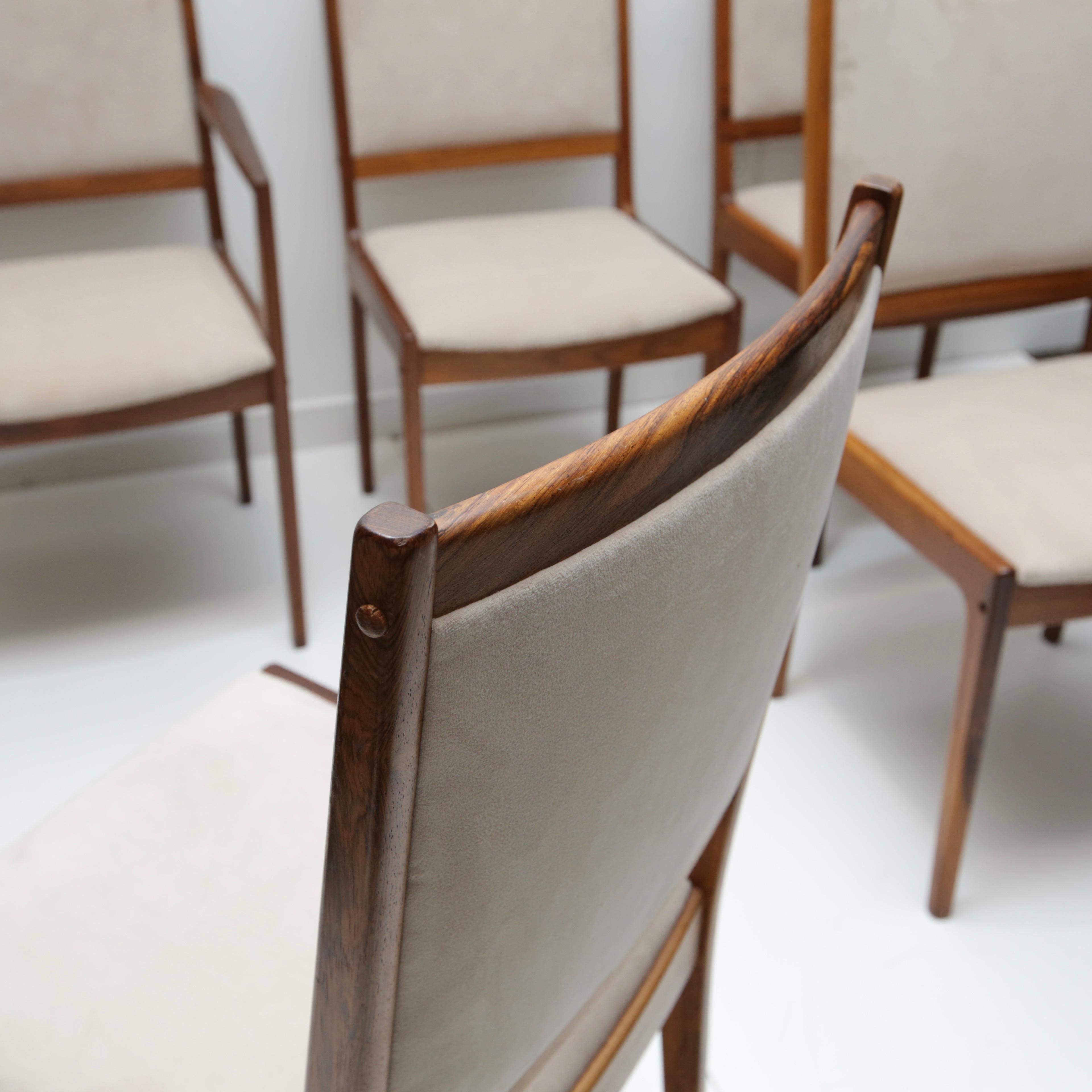 20th Century Set of 6 Danish Modern Rosewood Chairs by Bernhard Pedersen