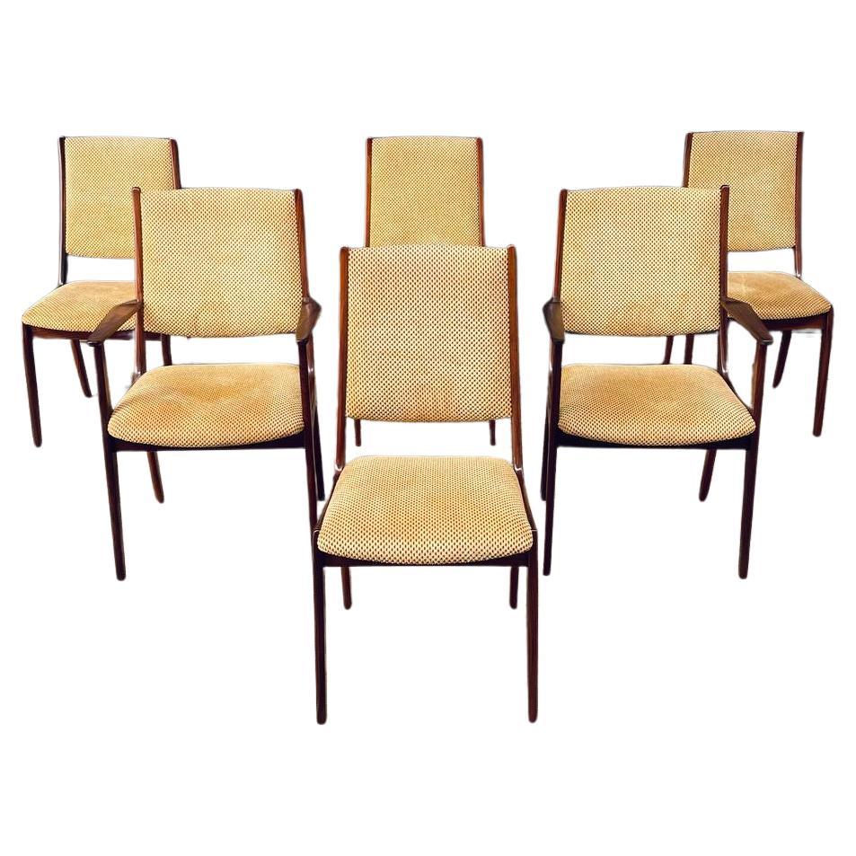 Satz von 6 modernen dänischen Esszimmerstühlen aus Rosenholz von Korup Stolefabrik