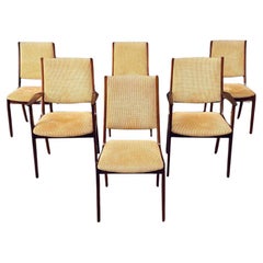 Satz von 6 modernen dänischen Esszimmerstühlen aus Rosenholz von Korup Stolefabrik