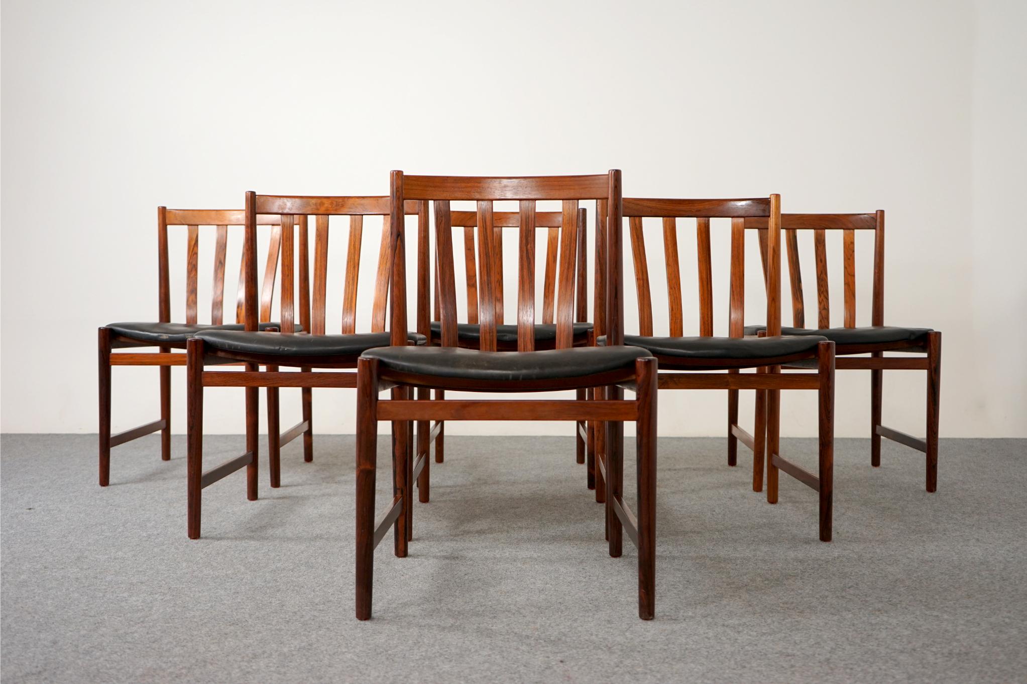 Scandinavian Modern Set of 6 Danish Modern Rosewood Dining Chairs by Slagelse Mobelfabrik For Sale