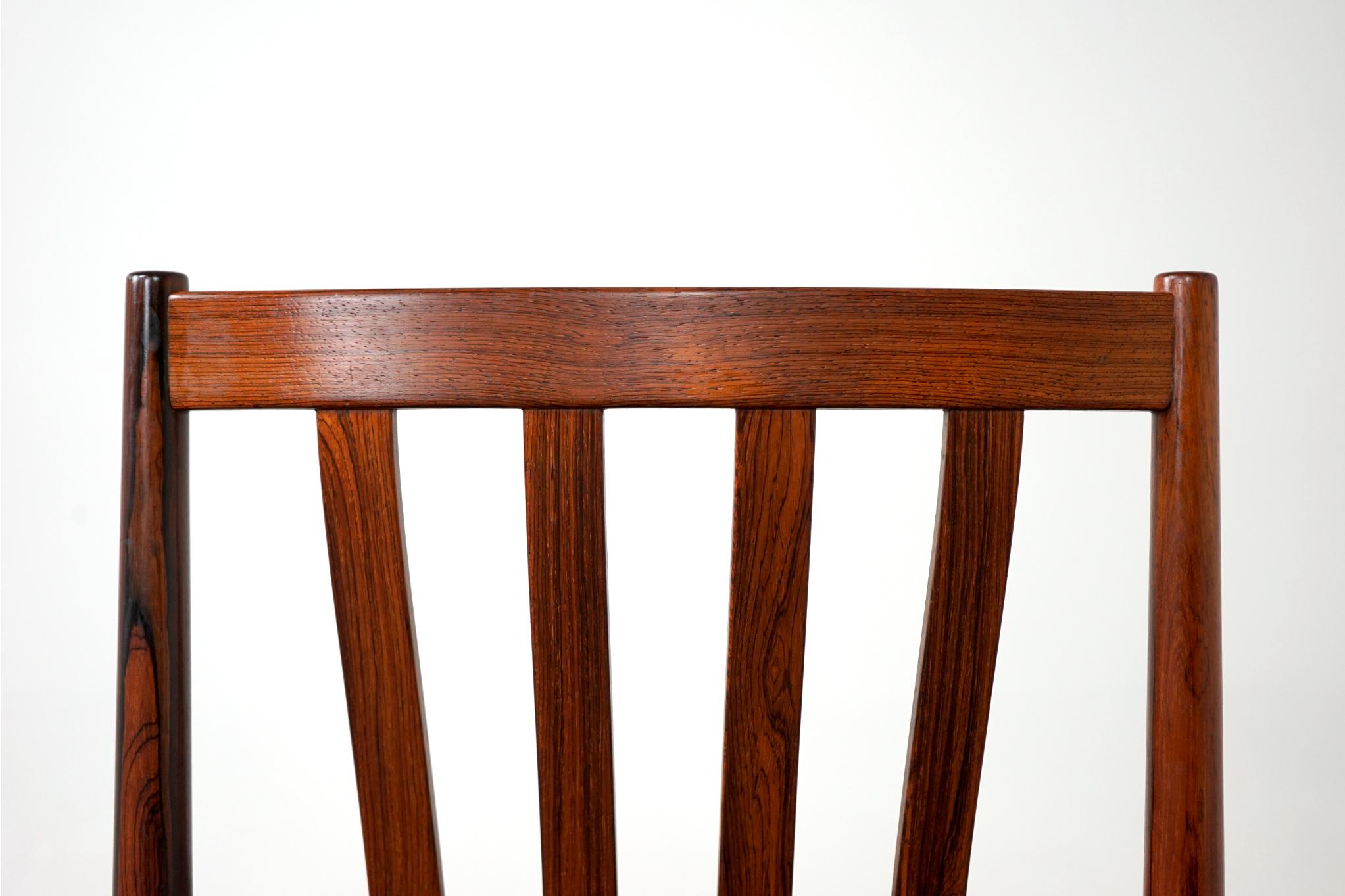 Set of 6 Danish Modern Rosewood Dining Chairs by Slagelse Mobelfabrik For Sale 4