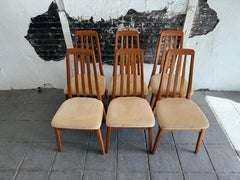 Set of 6 Danish modern solid teak dining chairs