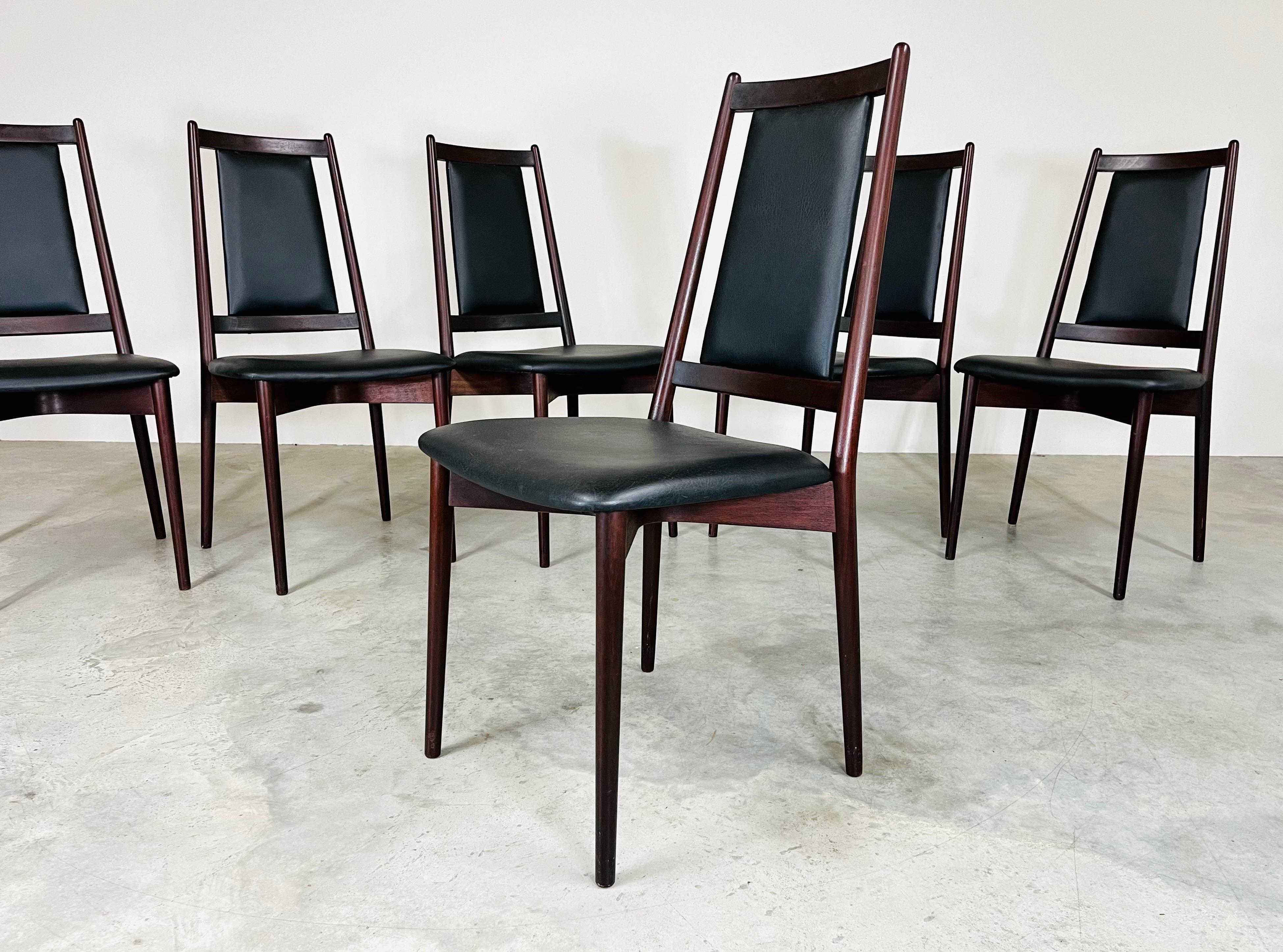 Late 20th Century Set of 6 Danish Modern Teak Dining Chairs After Johannes Andersen