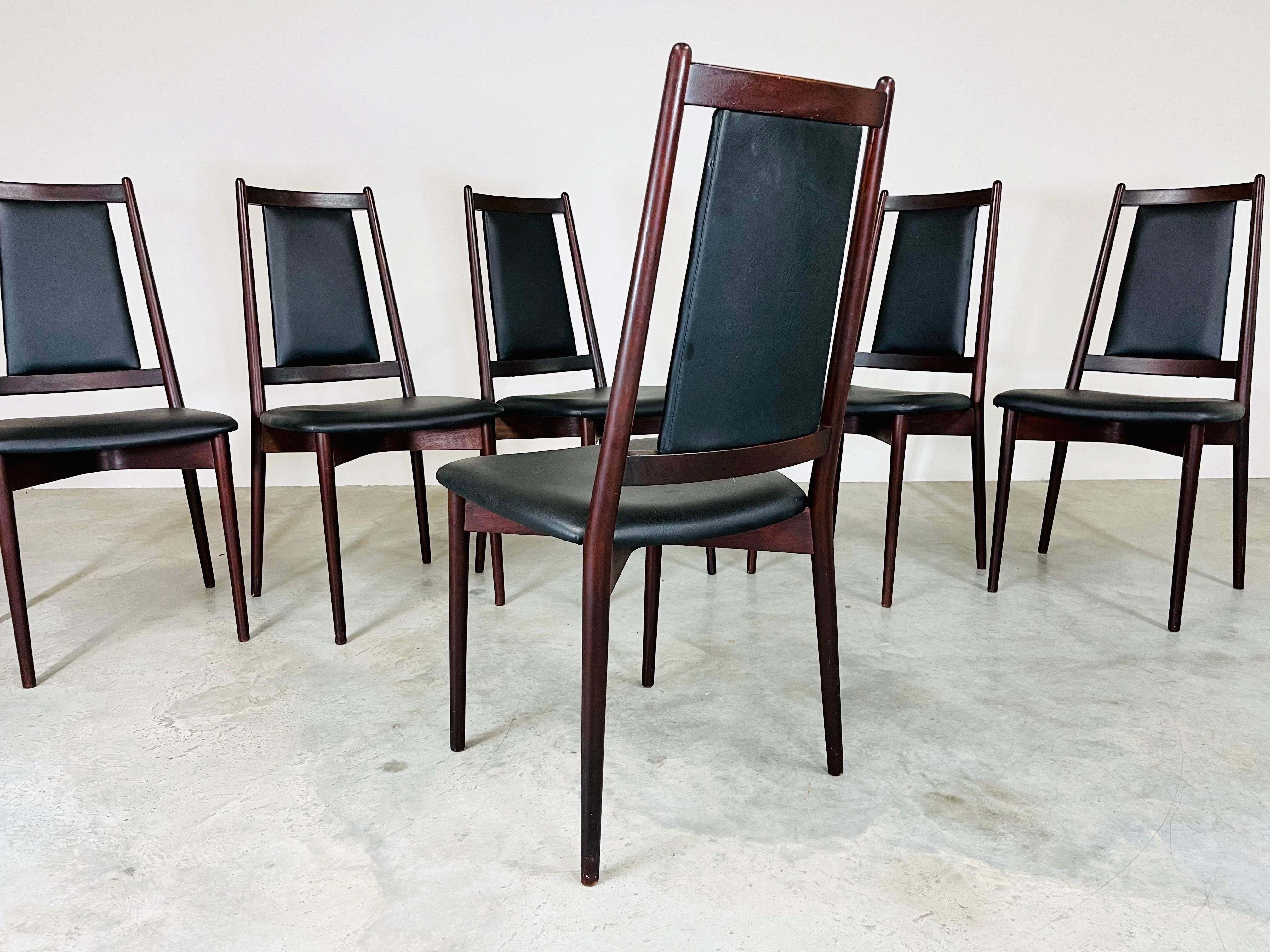 Set of 6 Danish Modern Teak Dining Chairs After Johannes Andersen 1