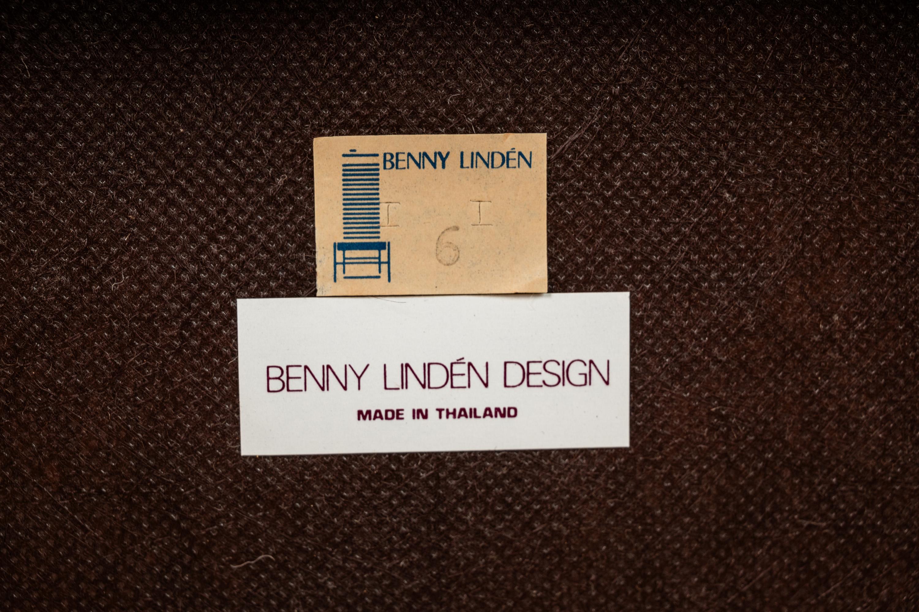 Set of 6 Danish Modern Teak Dining Chairs by Benny Linden, Thailand, c. 1970's 10