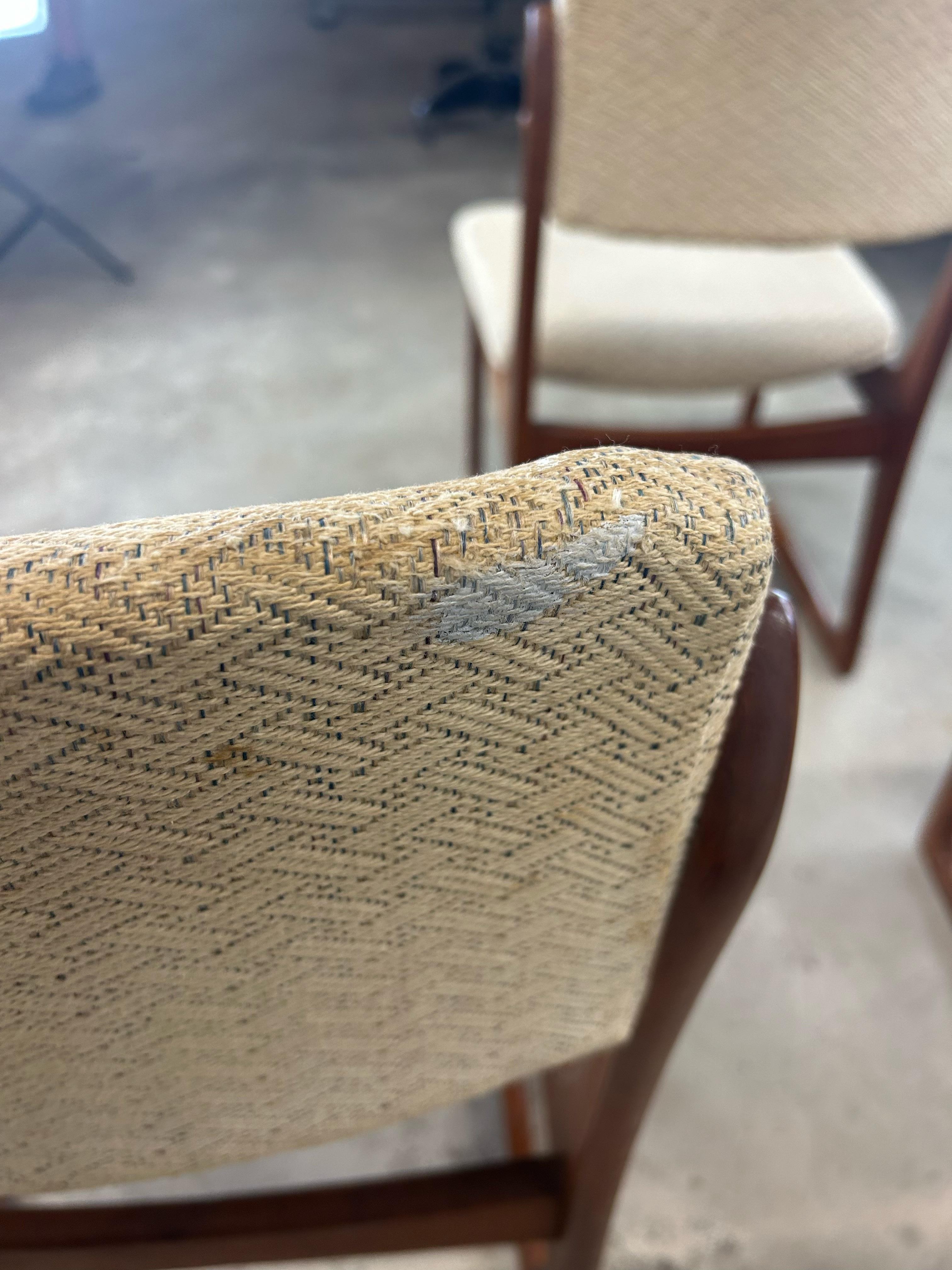 Ensemble de 6 chaises de salle à manger danoises en teck moderne avec pieds en traîneau en vente 5