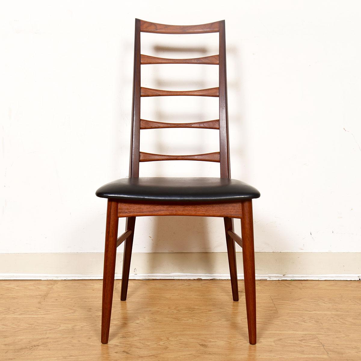 20th Century Set of 6 Danish Modern Teak Koefoeds Hornslet Side Dining Chairs For Sale