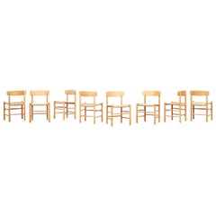 Set of 6 Danish Oak Dining Chairs by Børge Mogensen for Fredericia J39, Denmark