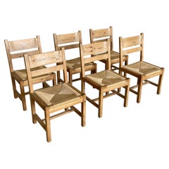 Set di 6 sedie da pranzo in pino danese, Tage Poulsen / TP Design, Gramrode, anni '70