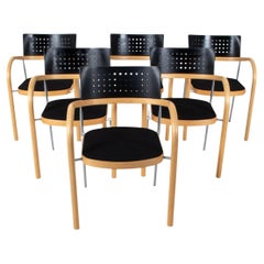 Ensemble de 6 chaises de salle à manger danoises post-modernes en hêtre courbé par Magnus Olesen