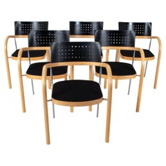 Ensemble de 6 chaises de salle à manger danoises post-modernes en hêtre courbé par Magnus Olesen