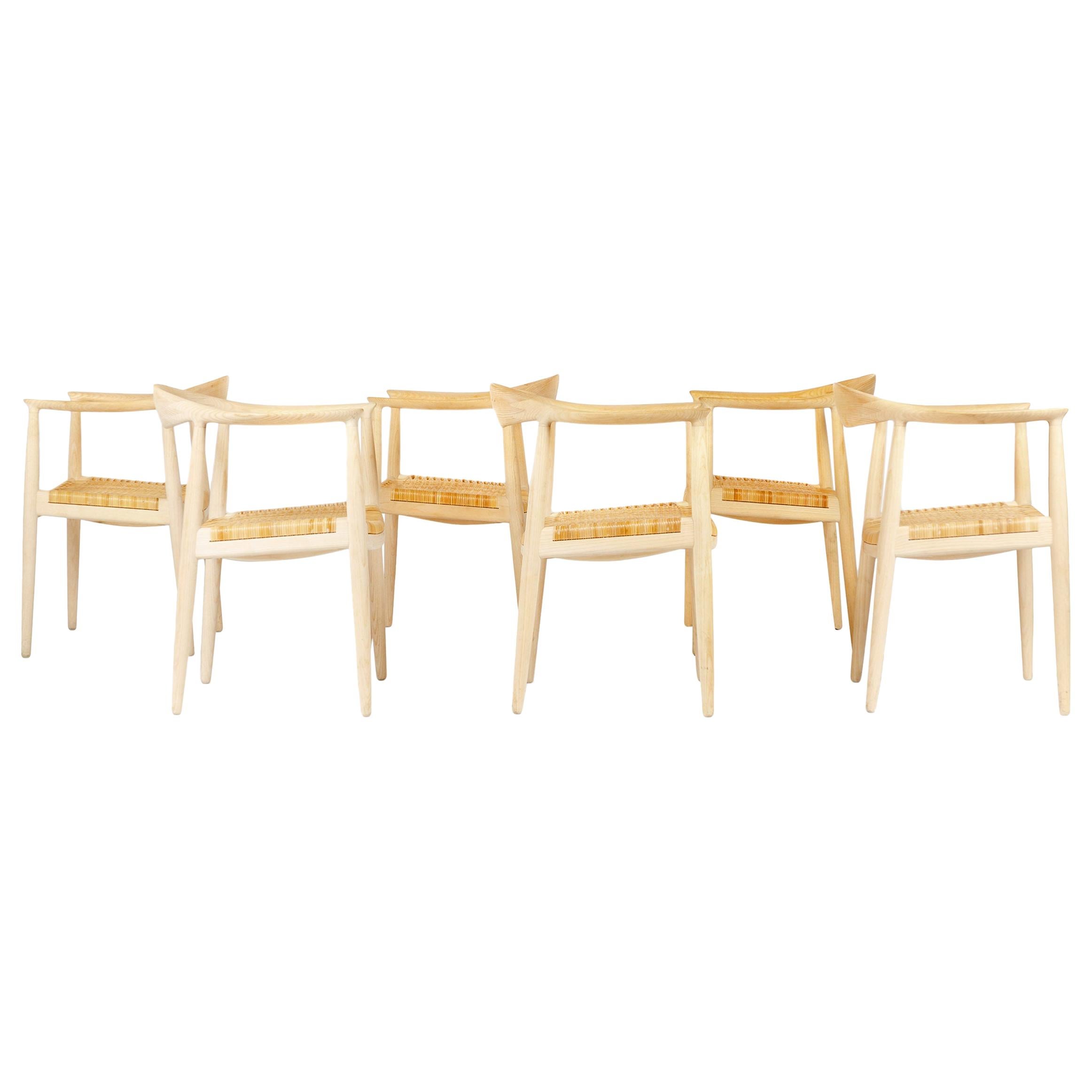 Set de 6 chaises rondes danoises PP501 en frêne par Hans J. Wegner pour PP Møbler