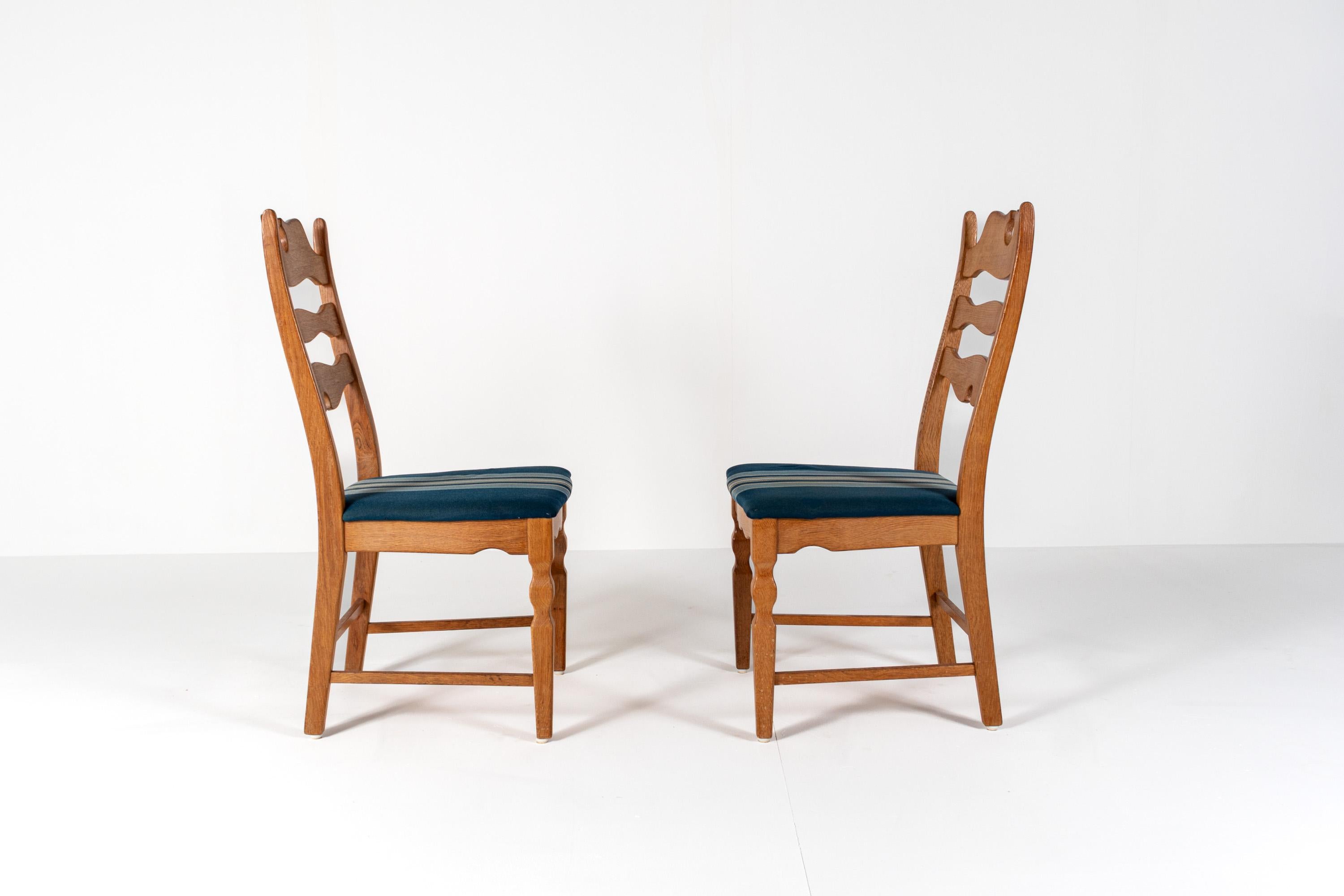 Set of 6 Danish Razorblade Dining Chairs by Henning Kjærnulf, 1970s im Zustand „Gut“ im Angebot in BERKEL EN RODENRIJS, NL