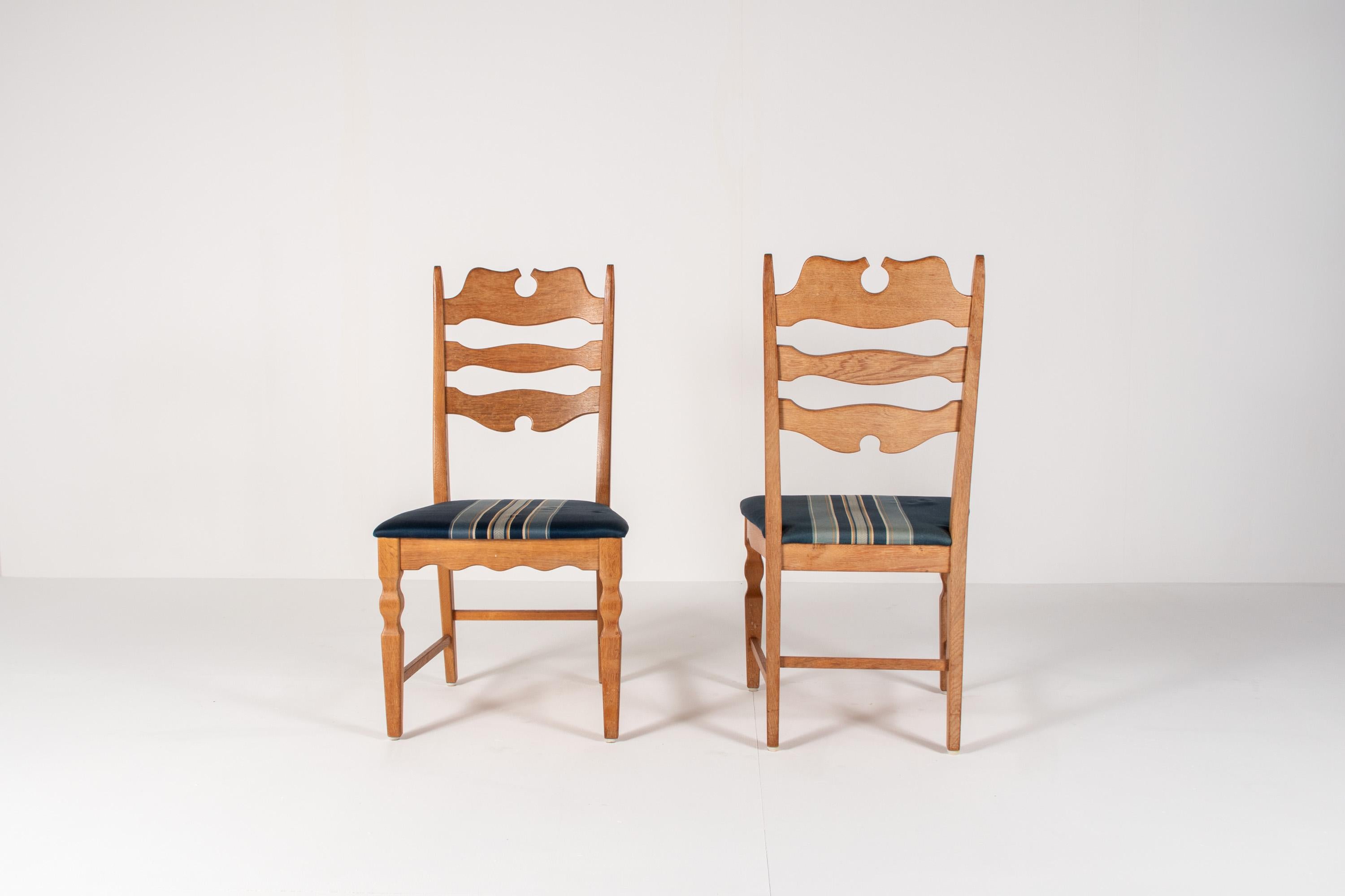 Set of 6 Danish Razorblade Dining Chairs by Henning Kjærnulf, 1970s (Mitte des 20. Jahrhunderts) im Angebot