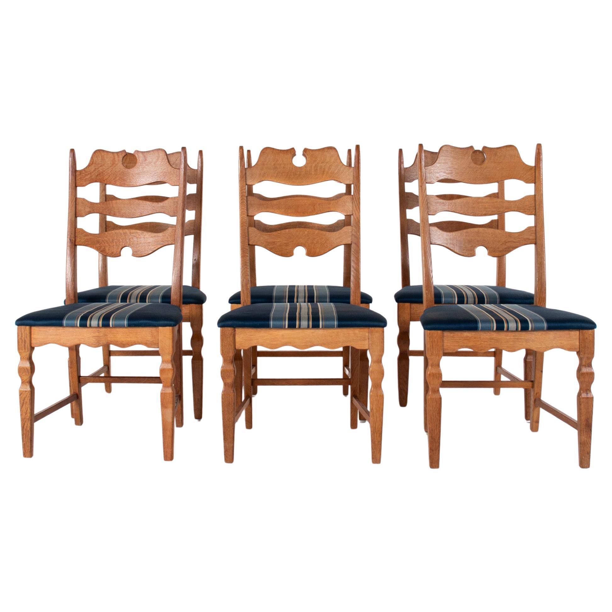 Set of 6 Danish Razorblade Dining Chairs by Henning Kjærnulf, 1970s