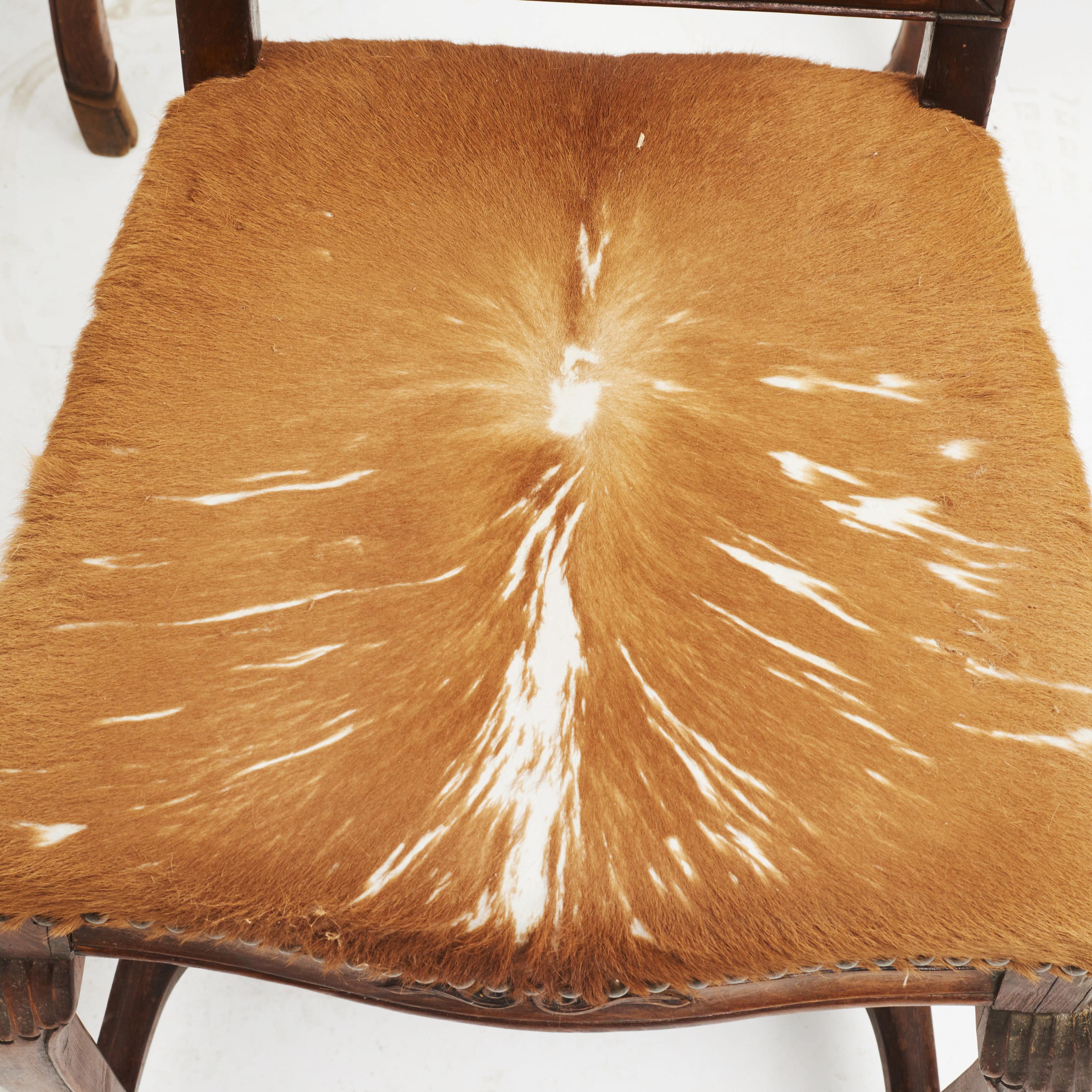 Cowhide Set of 6 Antique Danish Regence Chairs