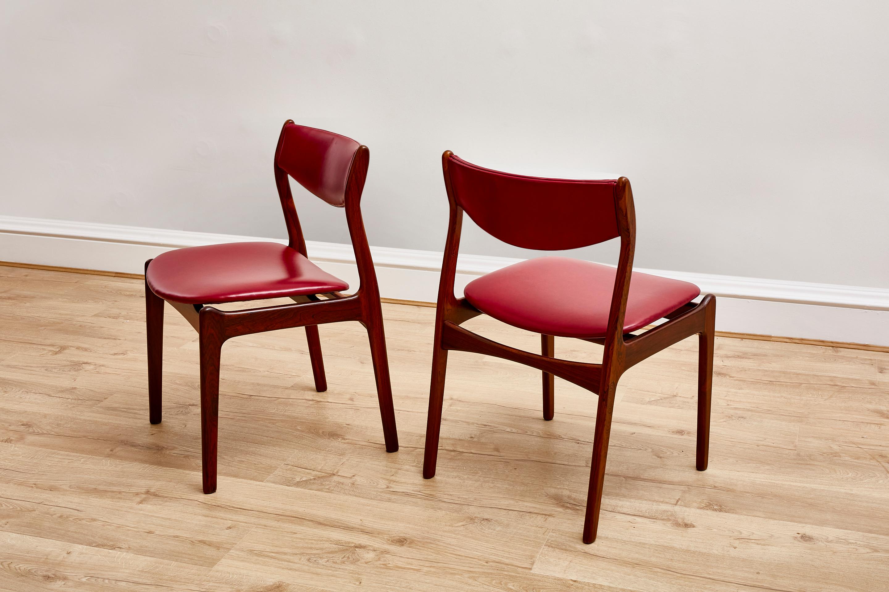 Set of 6 Danish Rosewood Dining Chairs, 1960s In Good Condition In London, GB