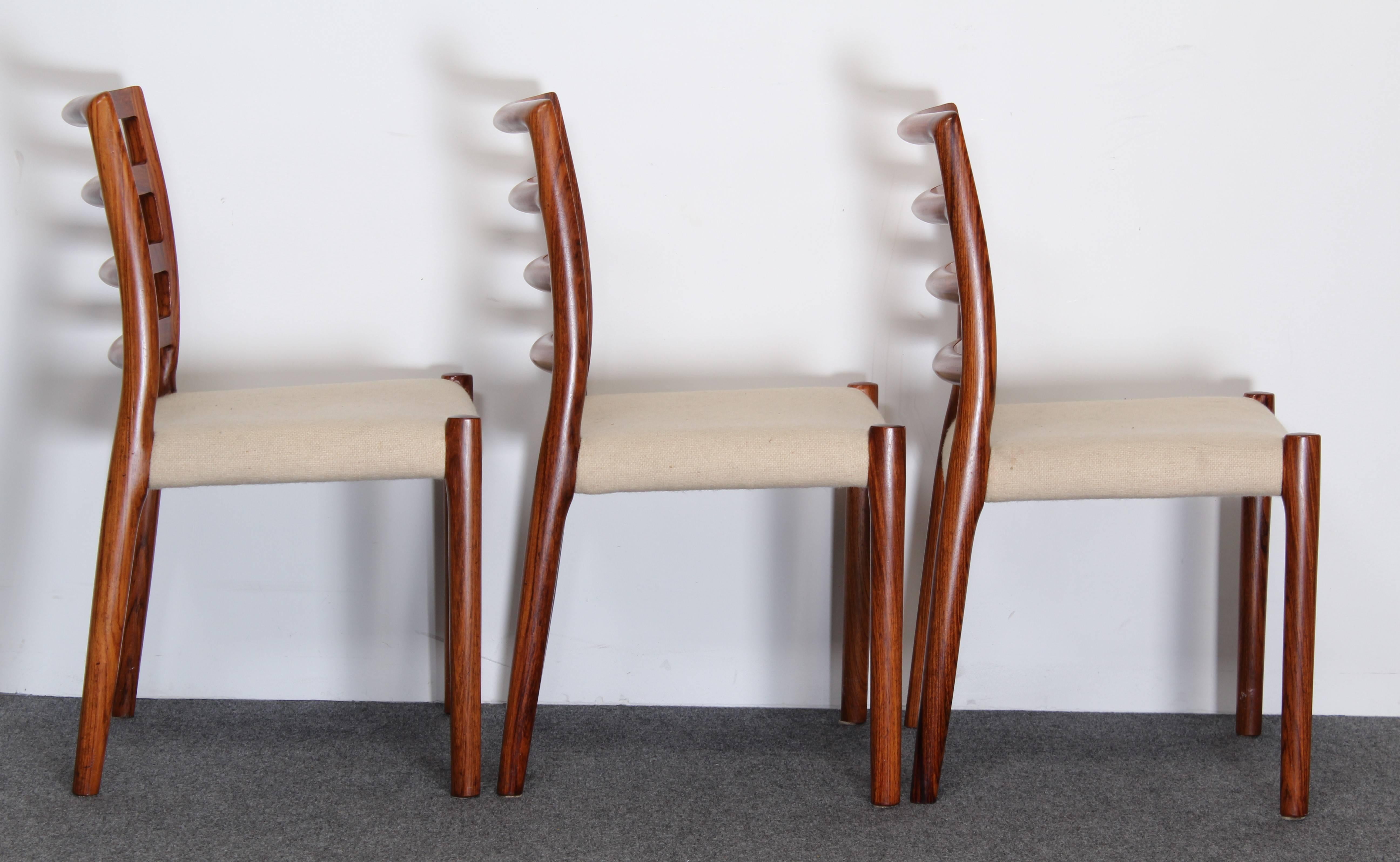 Set of Six Danish Rosewood Niels O. Moller Chairs No 85, 1980s 1