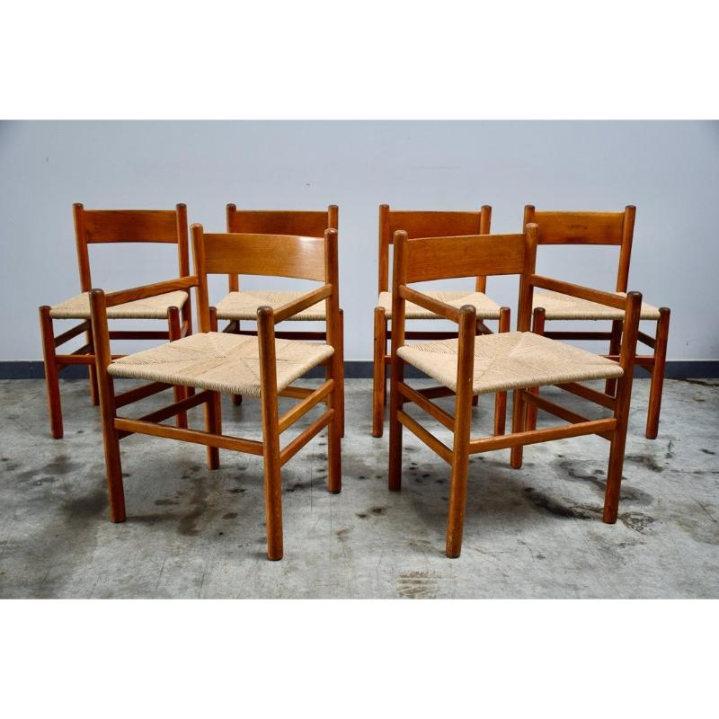 XX secolo Set di 6 sedie e poltrone danesi, anni '60 in vendita