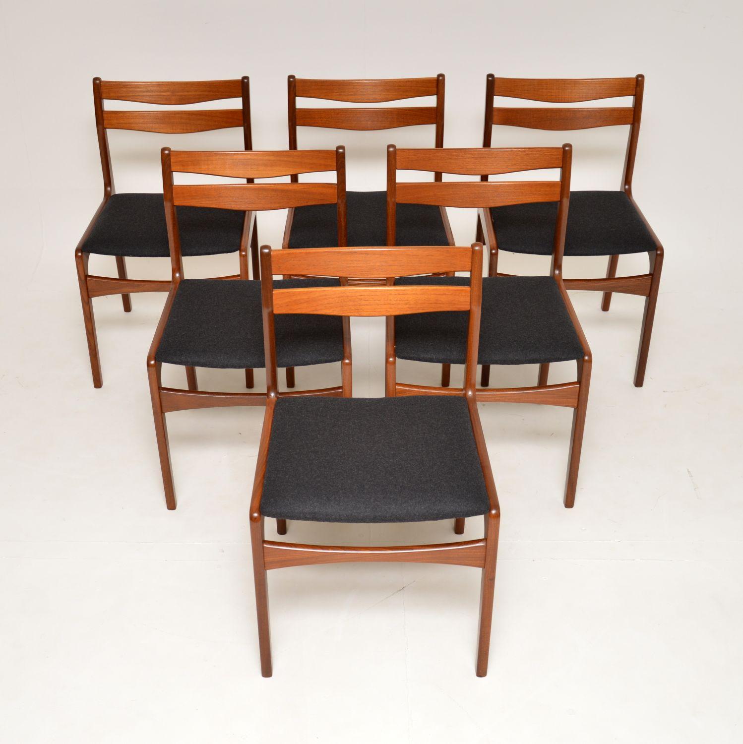 Mid-Century Modern Set of 6 Danish Teak & Afromosia Dining Chairs