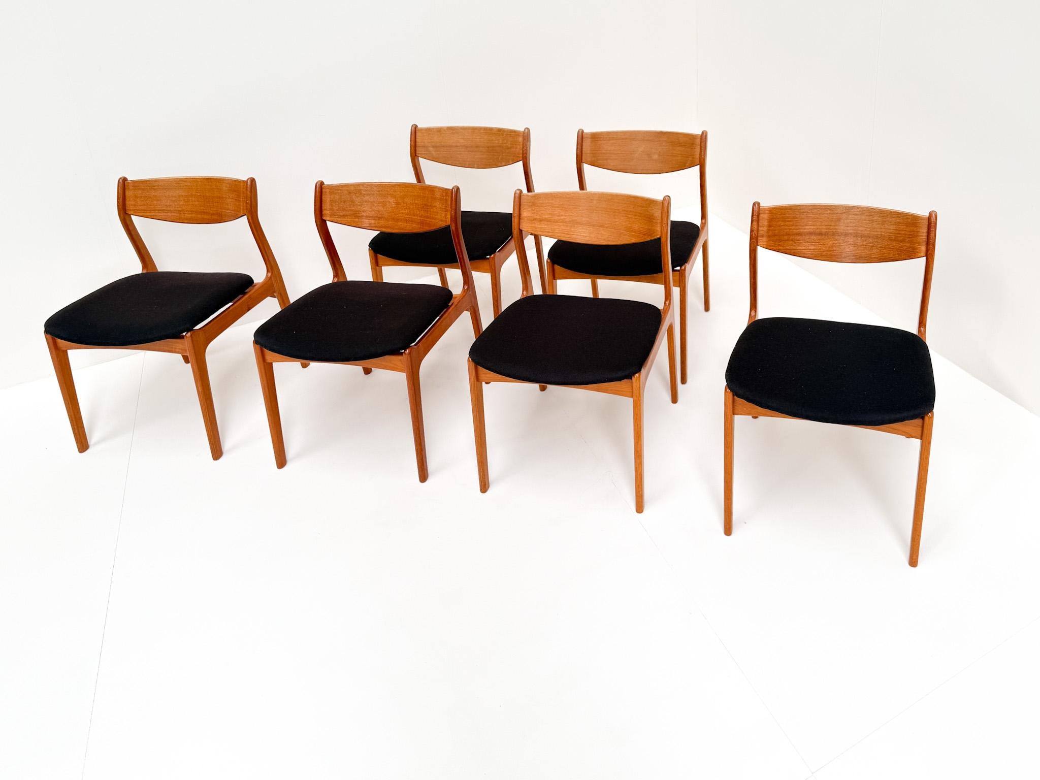 Set of 6 Danish Teak Dining Chairs by P.E. Jørgensen for Farsø Stolefabrik in vendita 2