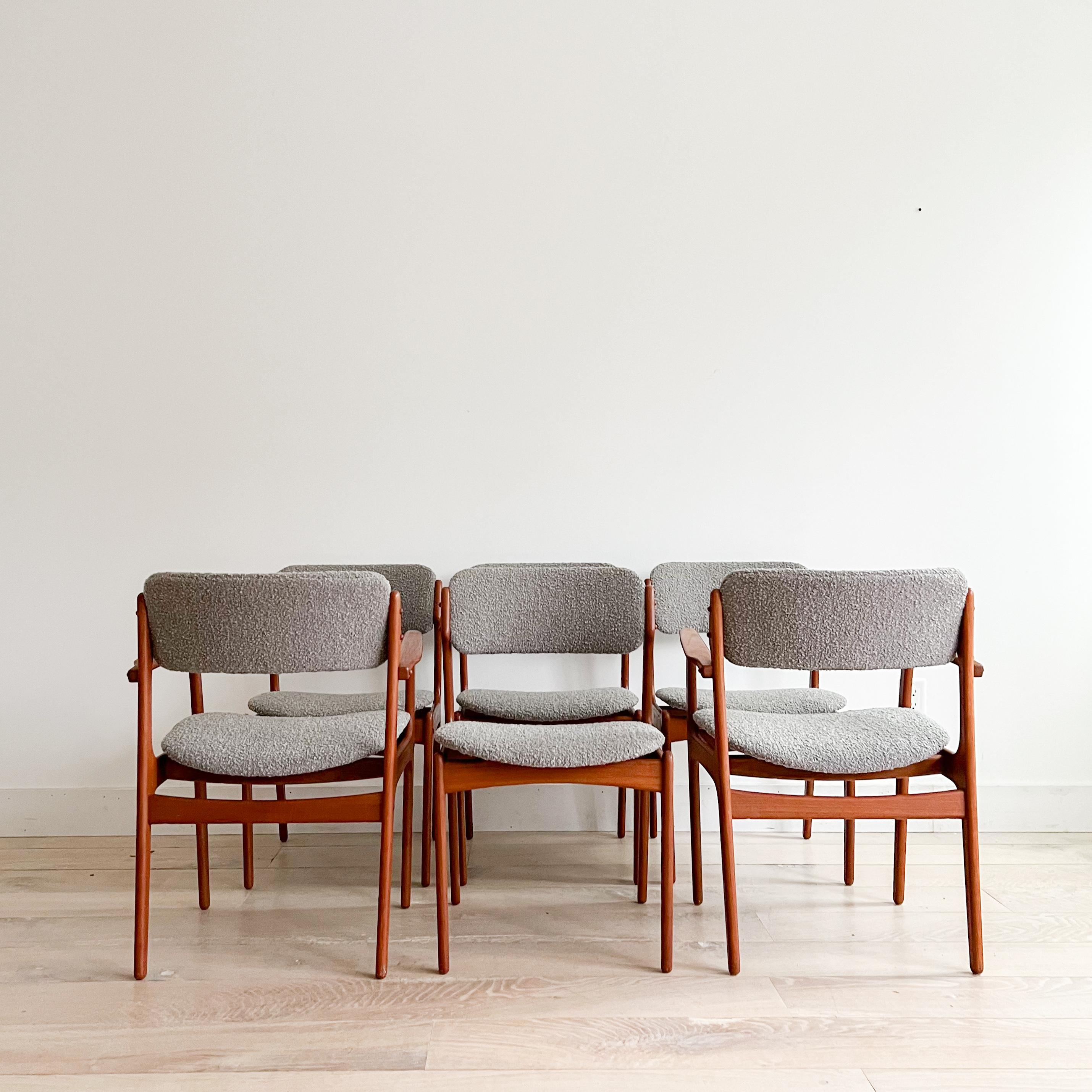 Set of 6 Danish Teak Erik Buch Dining Chairs - New Upholstery 5