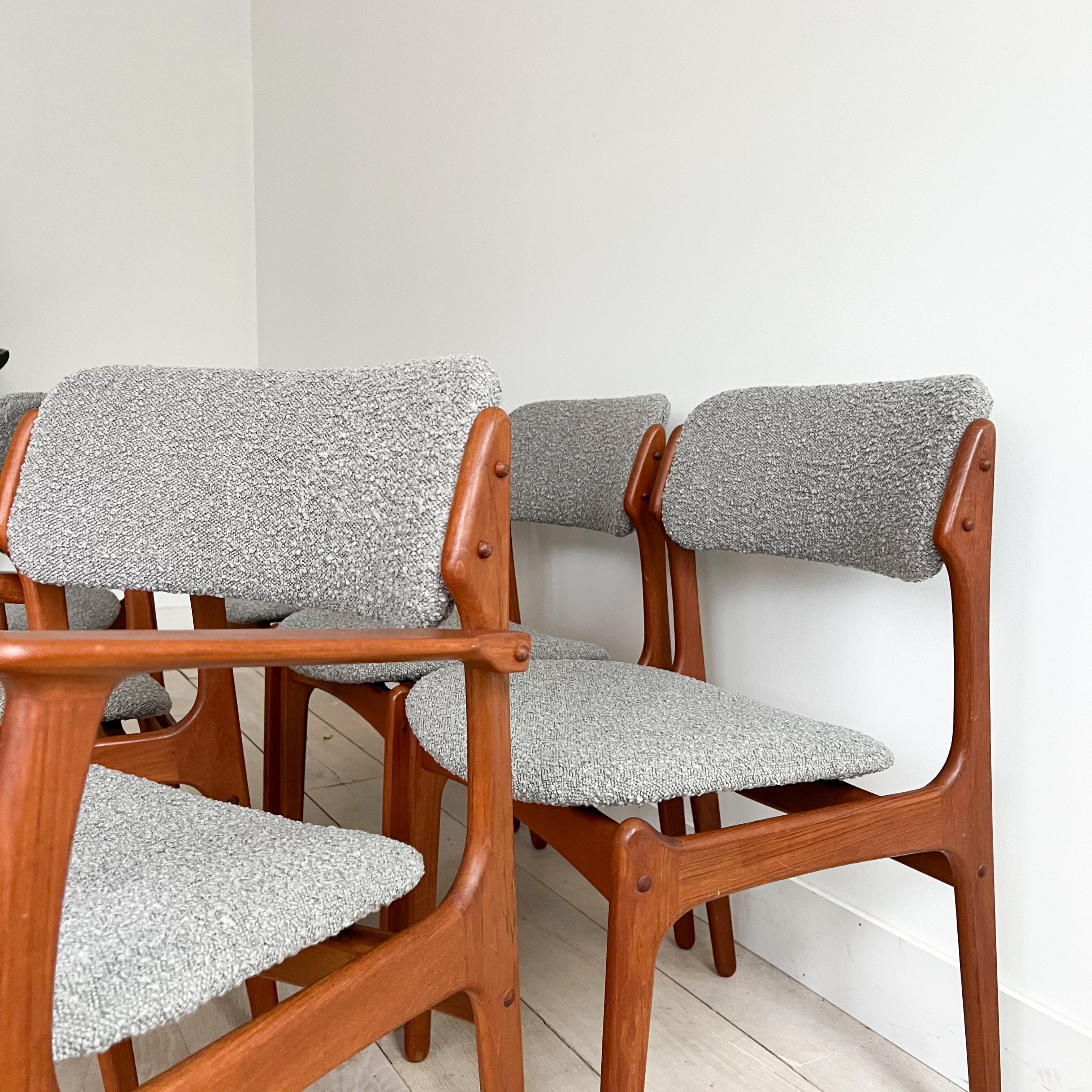 Set of 6 Danish Teak Erik Buch Dining Chairs - New Upholstery 3