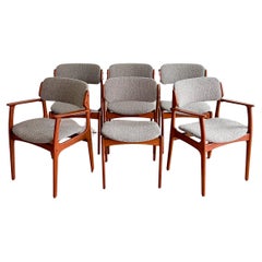 Set of 6 Danish Teak Erik Buch Dining Chairs - New Upholstery