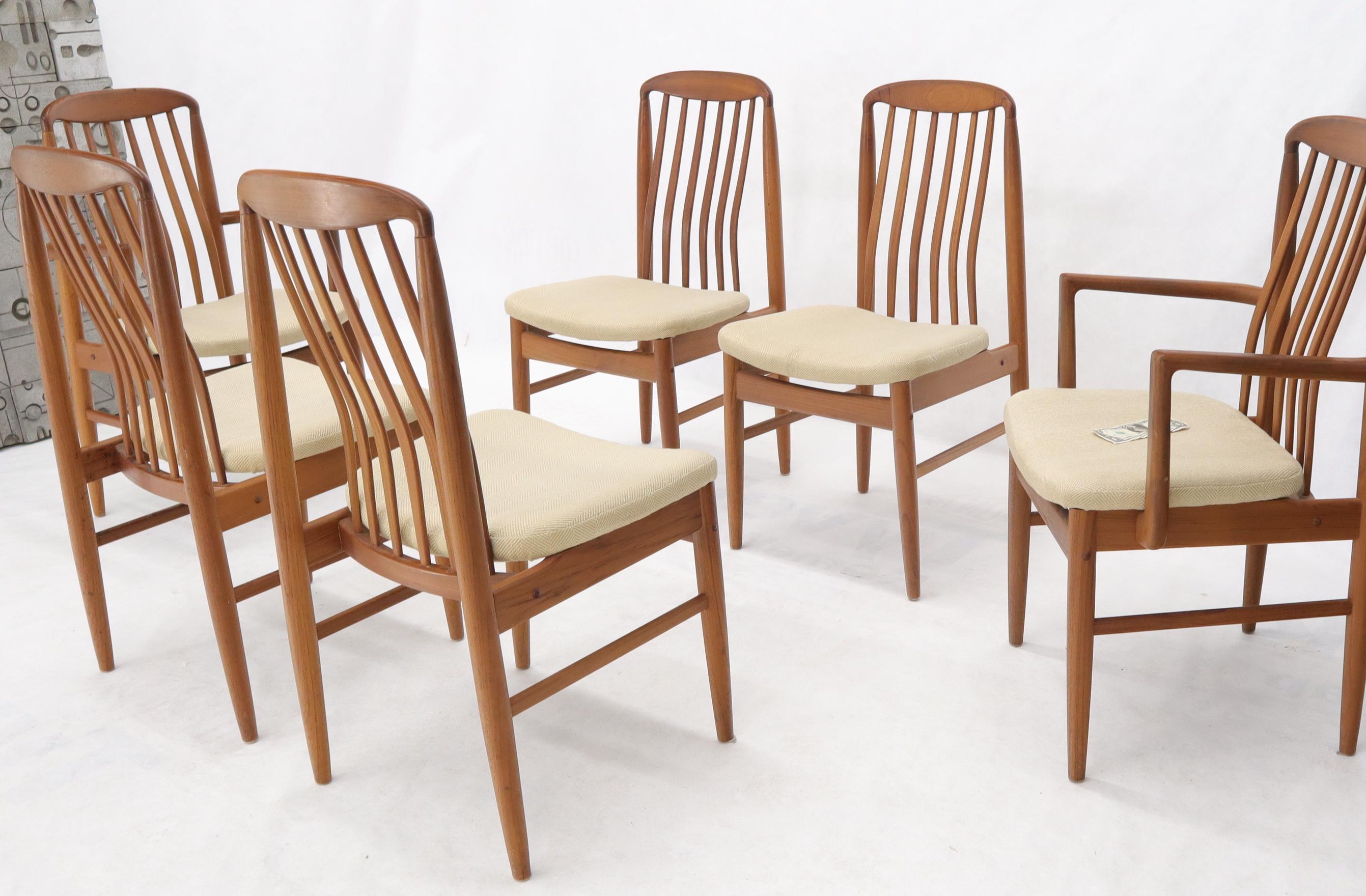 Set of 6 Danish Teak Mid-Century Modern Dining Chairs 9