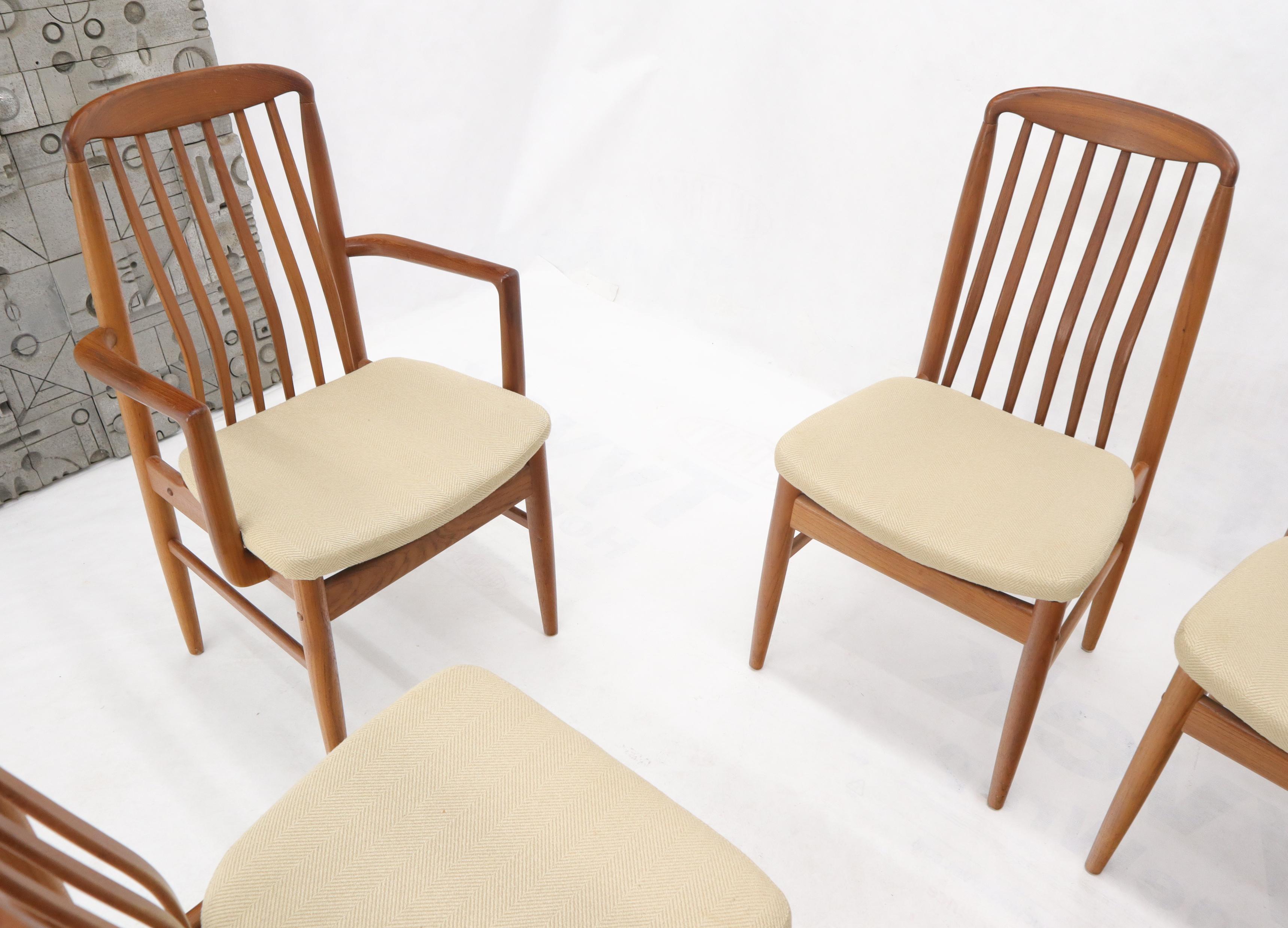 20th Century Set of 6 Danish Teak Mid-Century Modern Dining Chairs