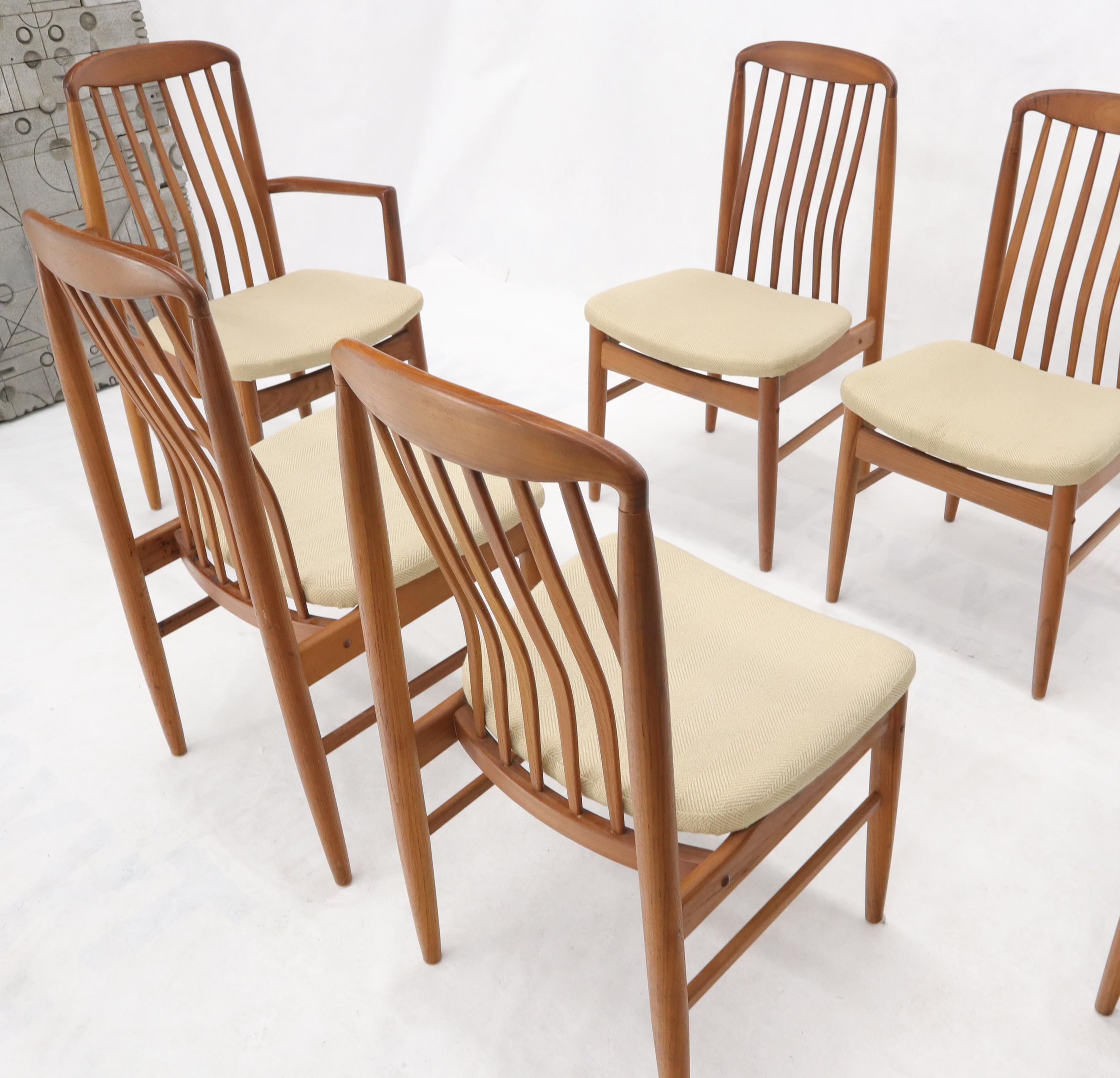 Set of 6 Danish Teak Mid-Century Modern Dining Chairs 2