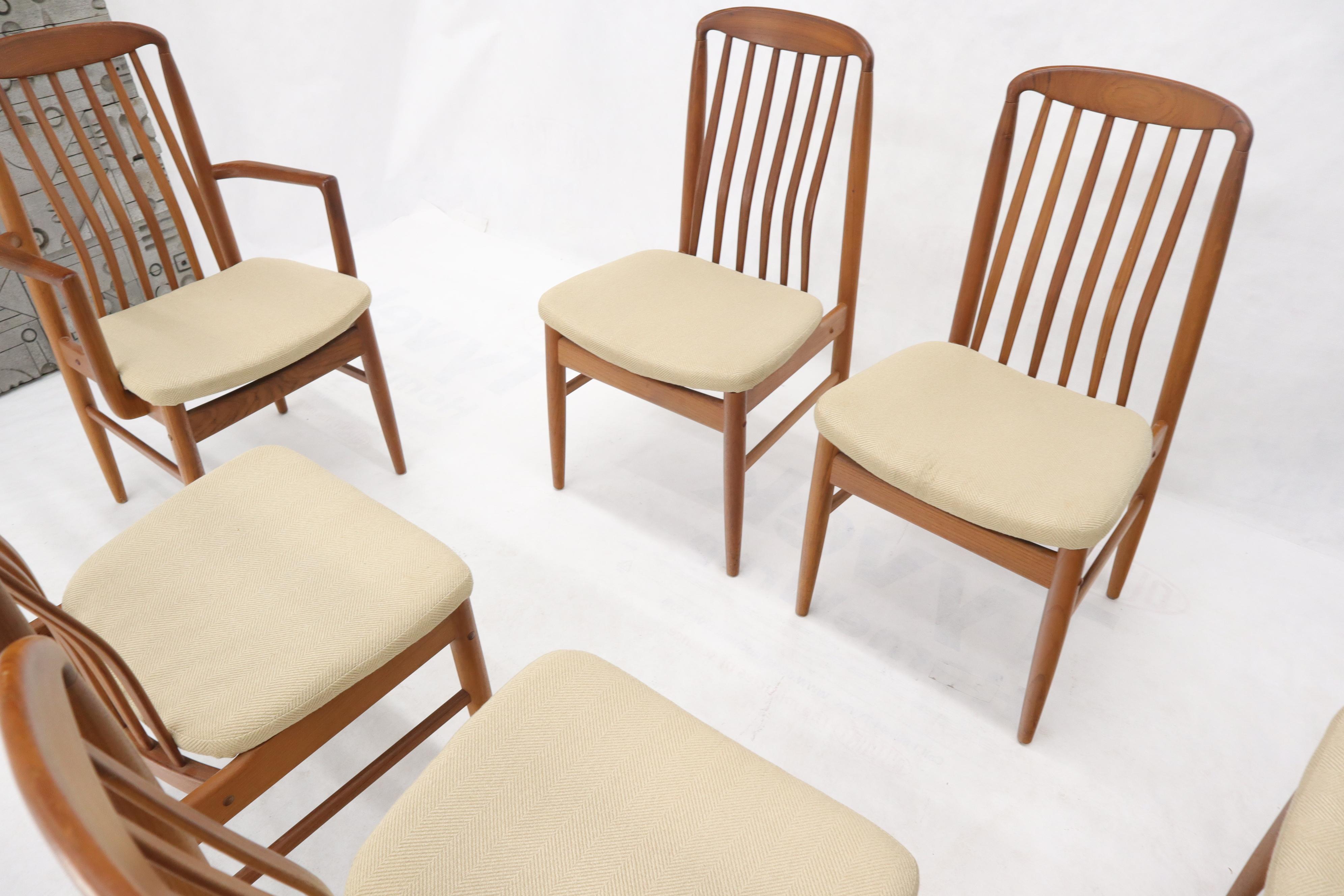 Set of 6 Danish Teak Mid-Century Modern Dining Chairs 4