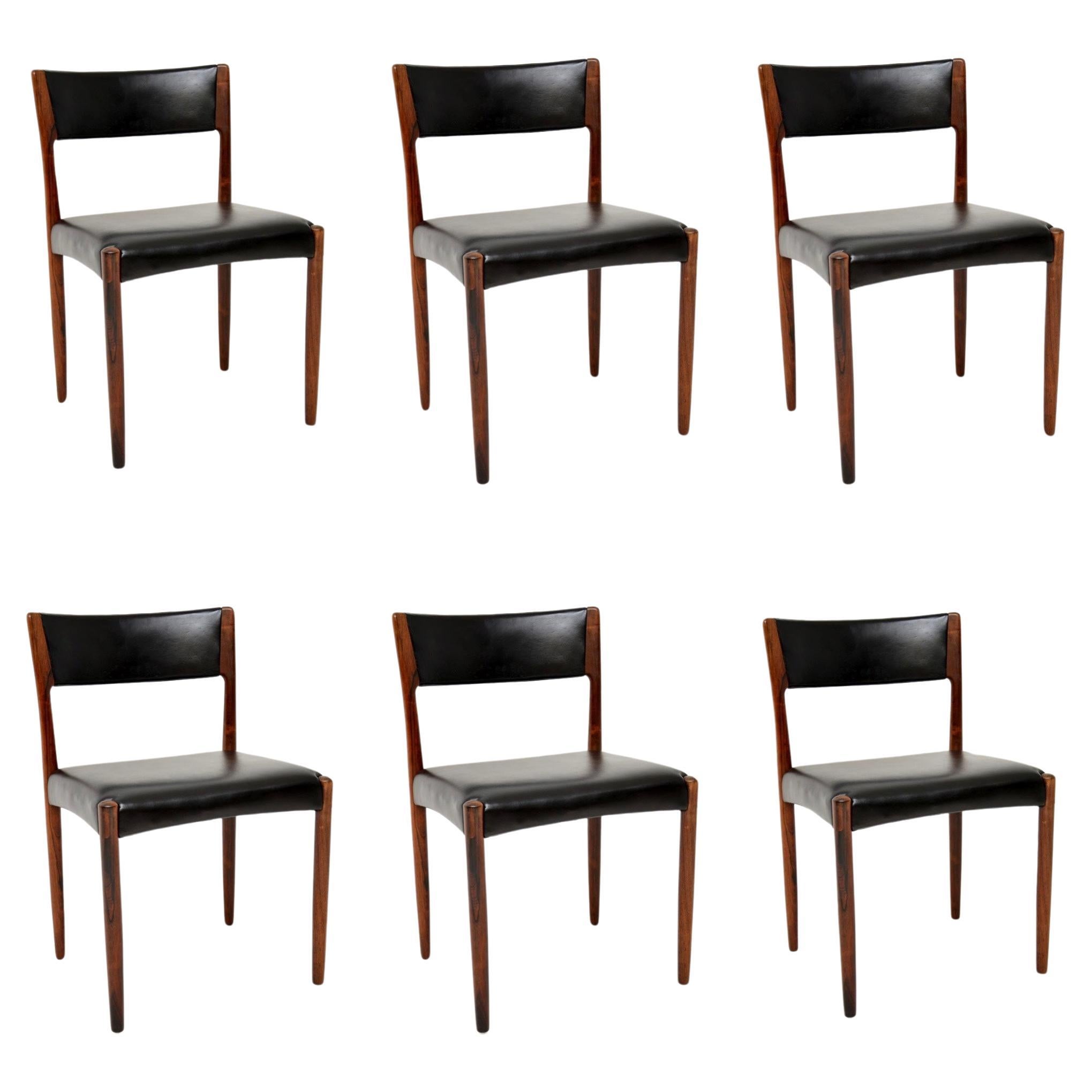Set of 6 Danish Vintage Dining Chairs by Harry Ostergaard