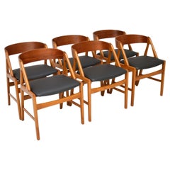 Set of 6 Danish Vintage Dining Chairs by Henning Kjaernulf
