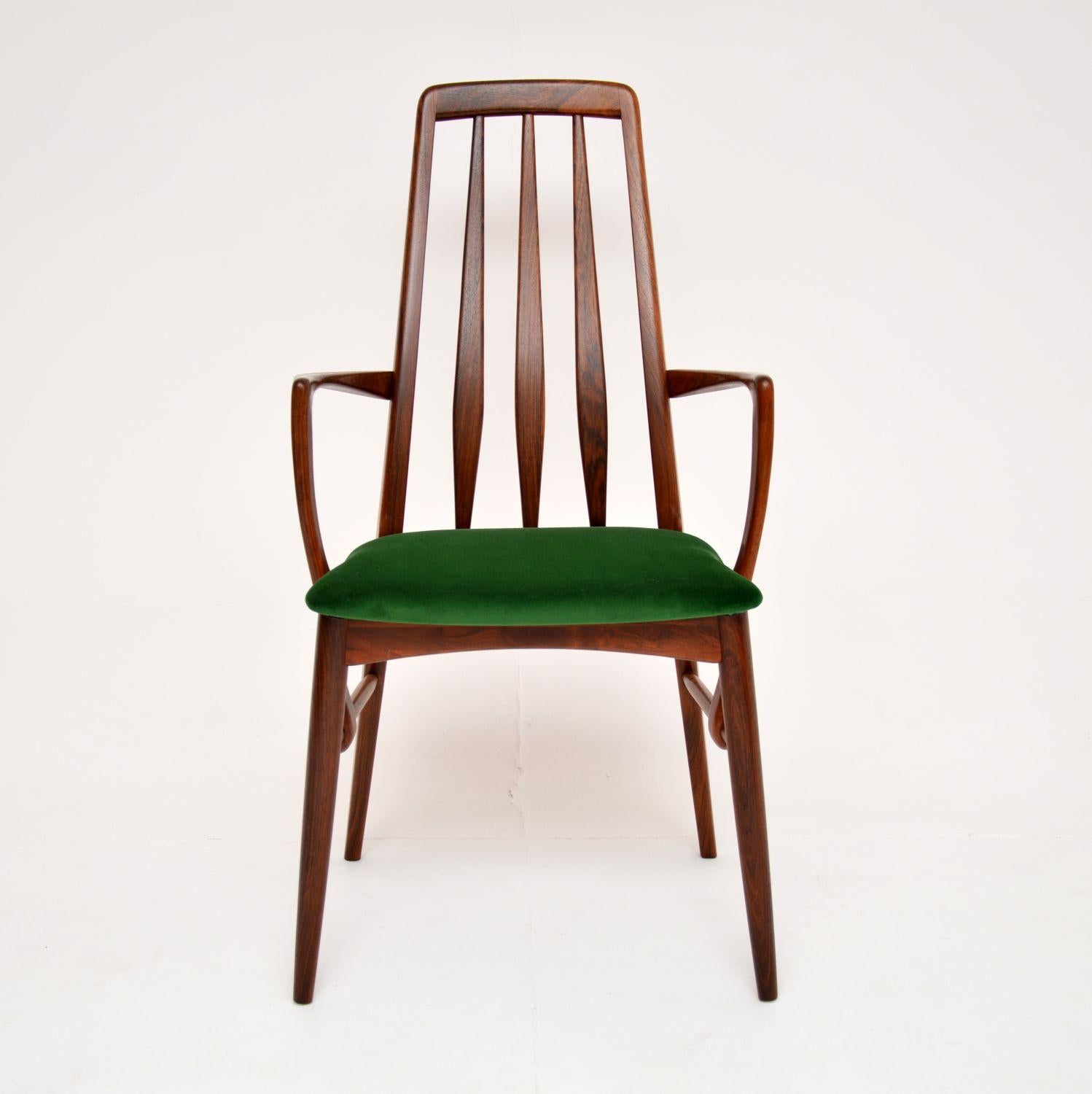 Velvet Set of 6 Danish Vintage Dining Chairs by Niels Koefoed