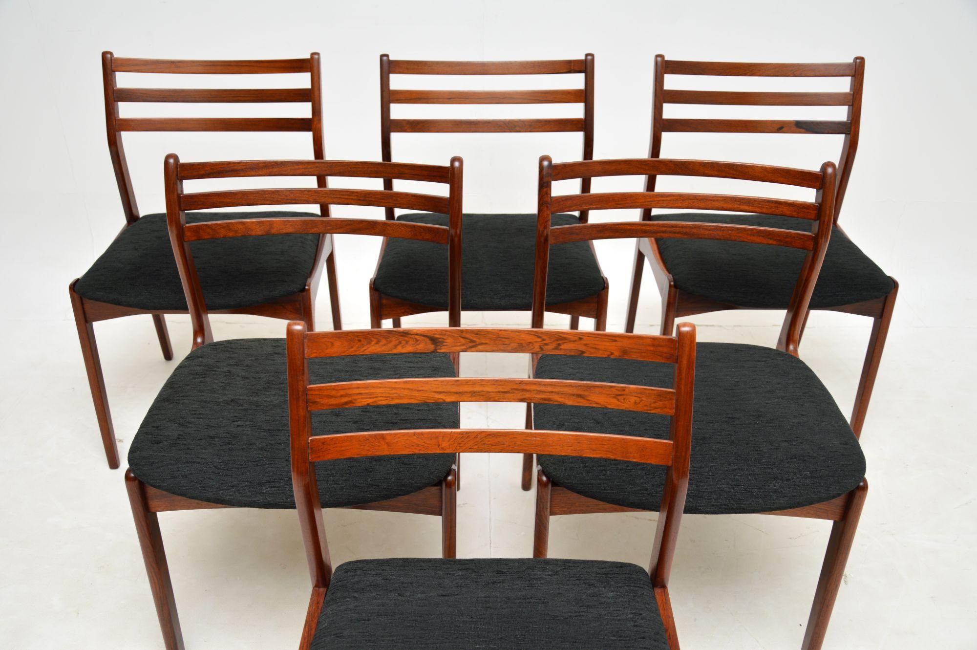 Mid-Century Modern Set of 6 Danish Vintage Dining Chairs