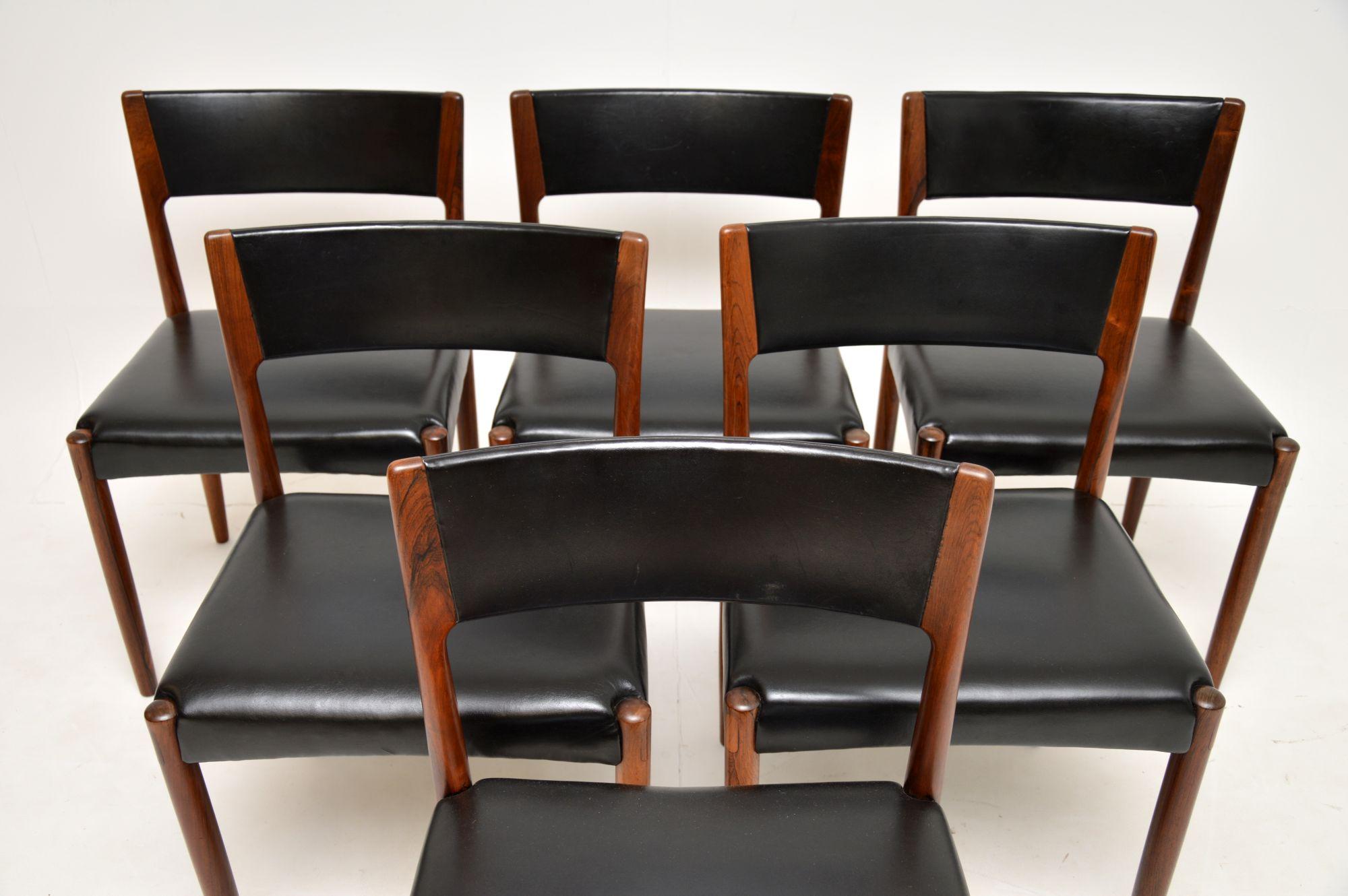 Mid-Century Modern Set of 6 Danish Vintage Dining Chairs by Harry Ostergaard For Sale