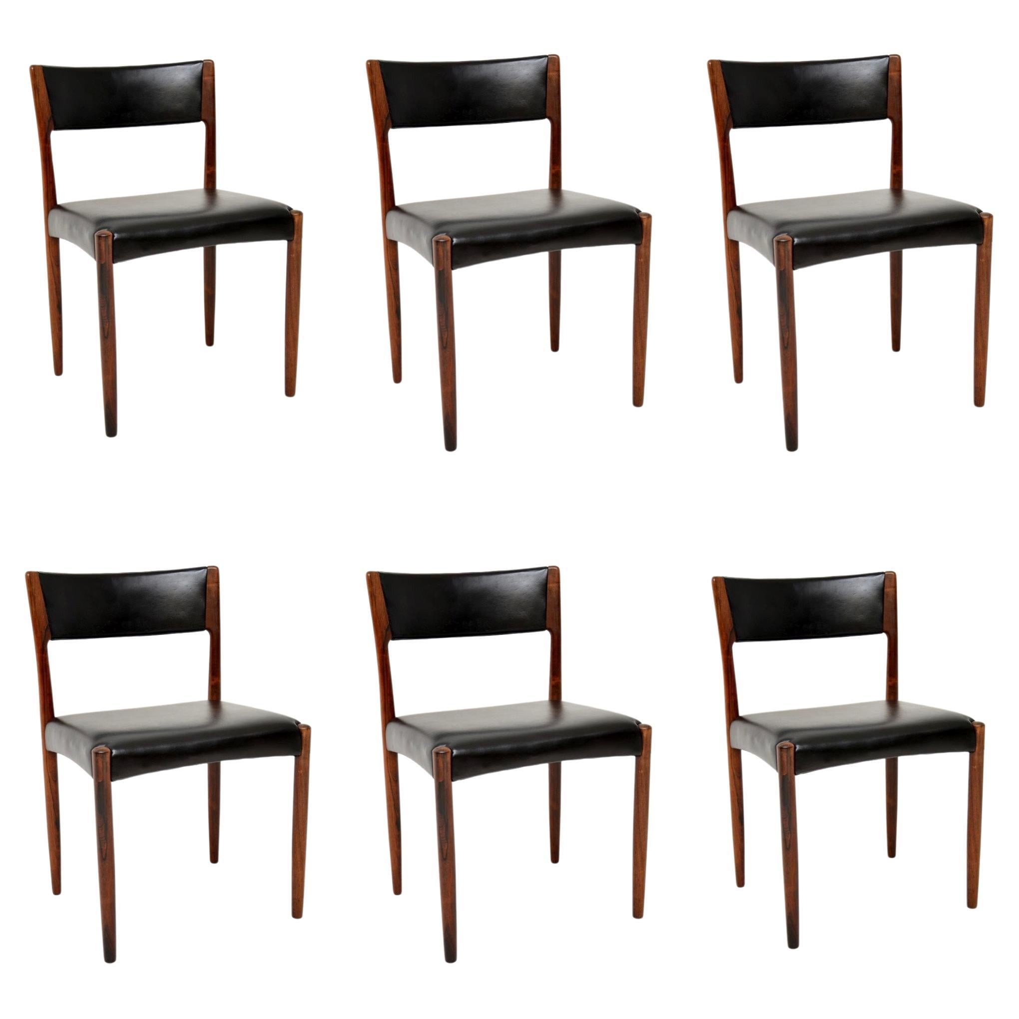 Set of 6 Danish Vintage Dining Chairs by Harry Ostergaard For Sale