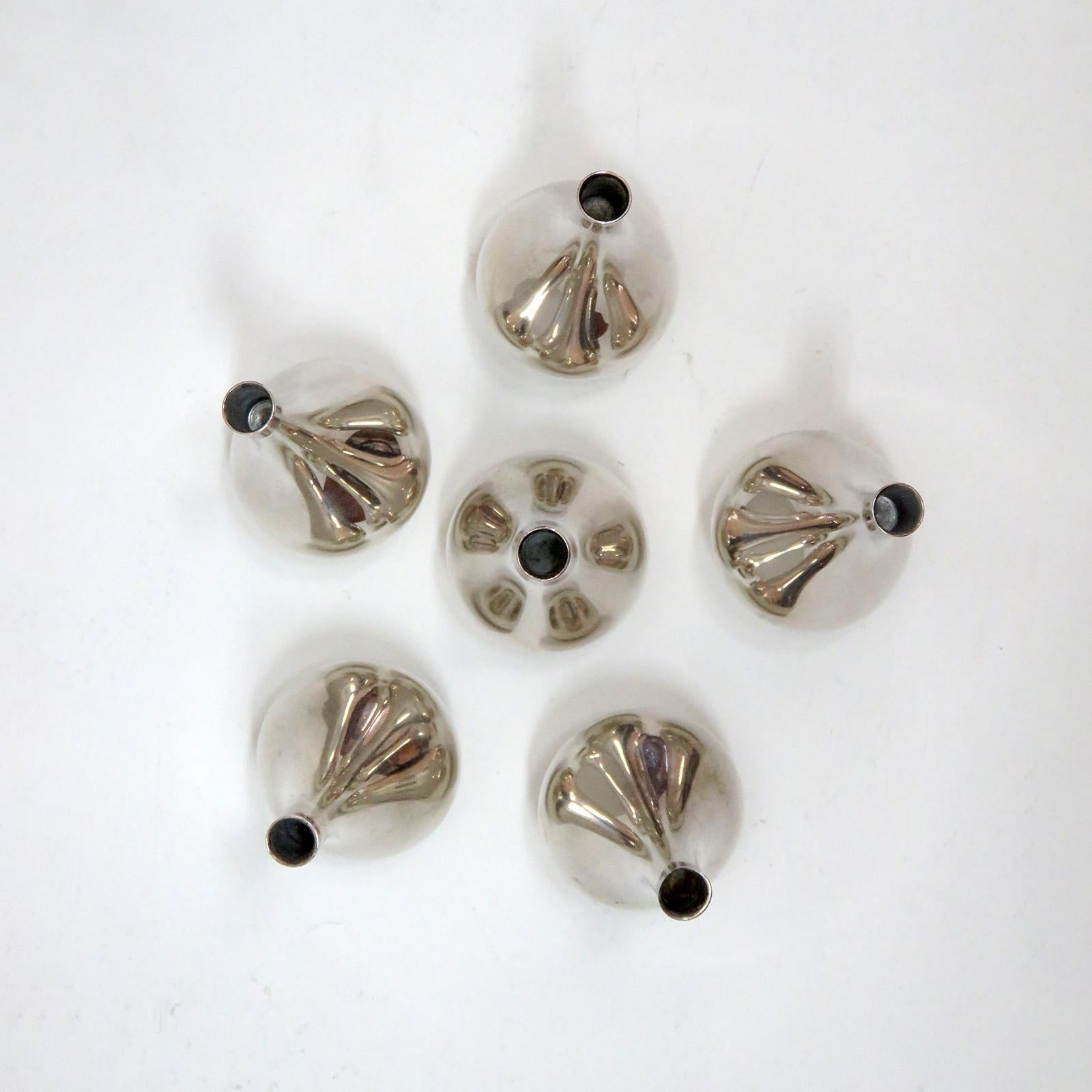 Set of 6 Dansk Candleholders by Jens Quistgaard, 1960 In Good Condition For Sale In Los Angeles, CA