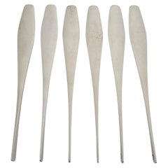 Set of 6 Dansk Denmark Sterling Silver Tjorn Flat Handle Butter Spreaders #20611