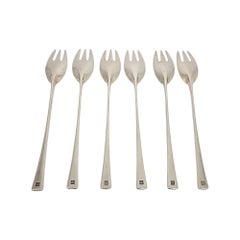 Set of 6 Dansk Denmark Sterling Silver Tjorn Forks #20612