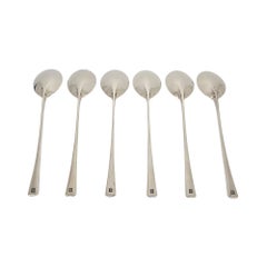 Set von 6 ovalen Suppenlöffeln aus Sterlingsilber, Tjorn Place, Dansk Denmark, Dänemark, #20616