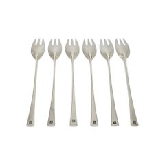 Set of 6 Dansk Denmark Sterling Silver Tjorn Salad Forks #20614
