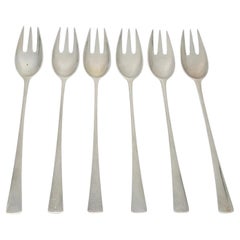 Set of 6 Dansk Denmark Sterling Silver Tjorn Salad Forks #20614