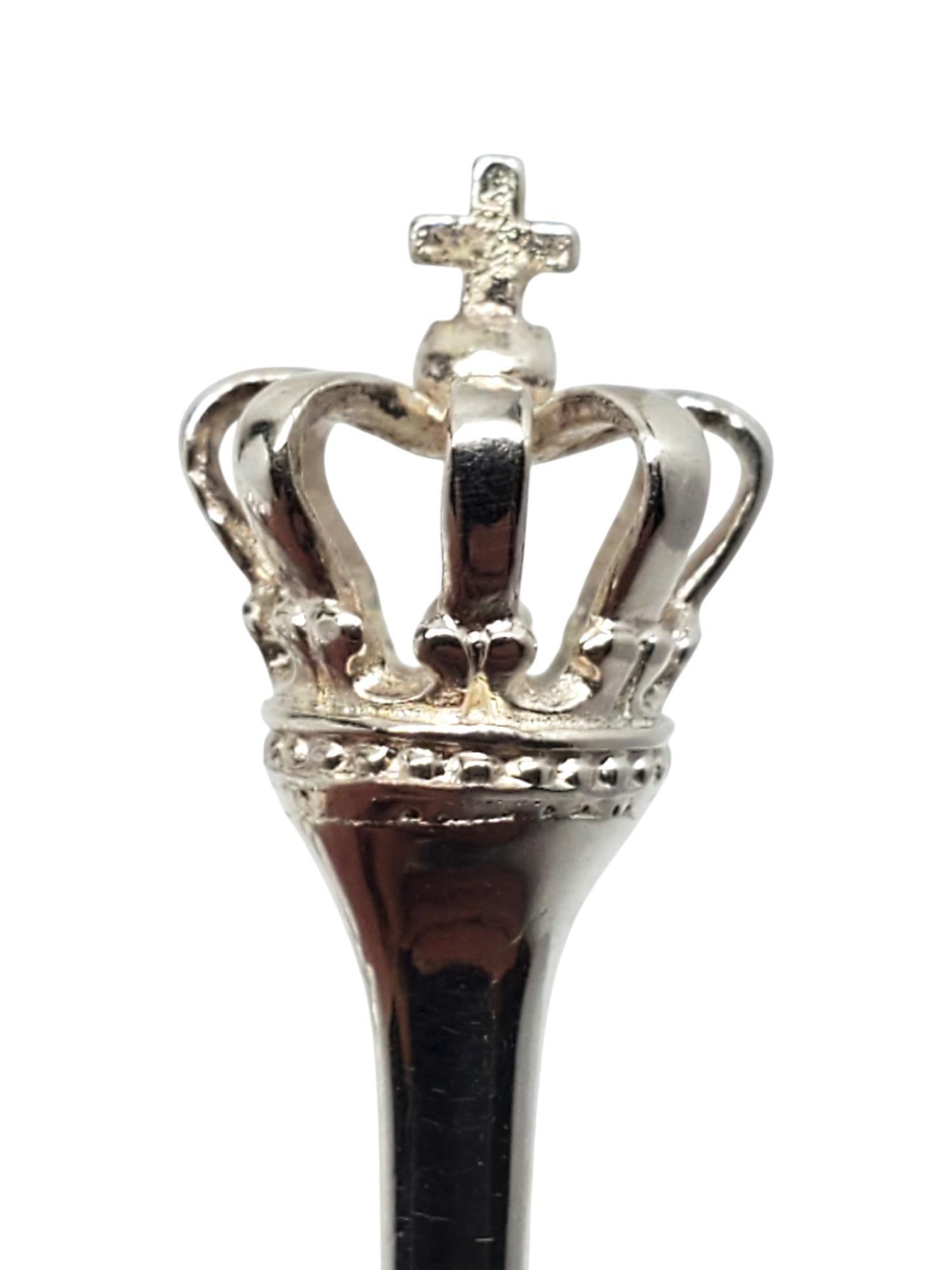 Set of 6 Dansk Guldindustri Sterling Denmark Crown Finial Spoons  #19692 3