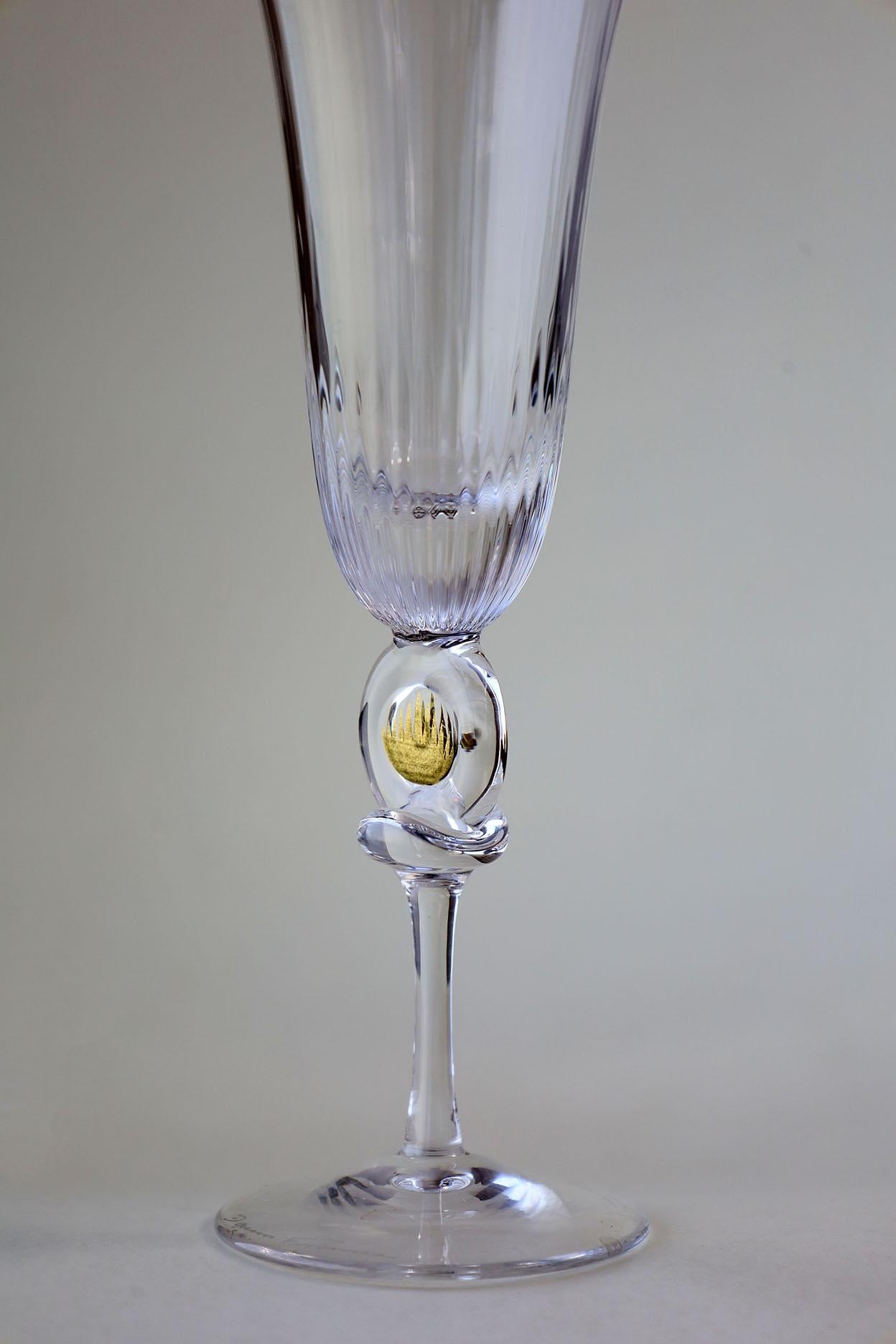 Français Ensemble de 6 flûtes à champagne DAUM Crystal en vente