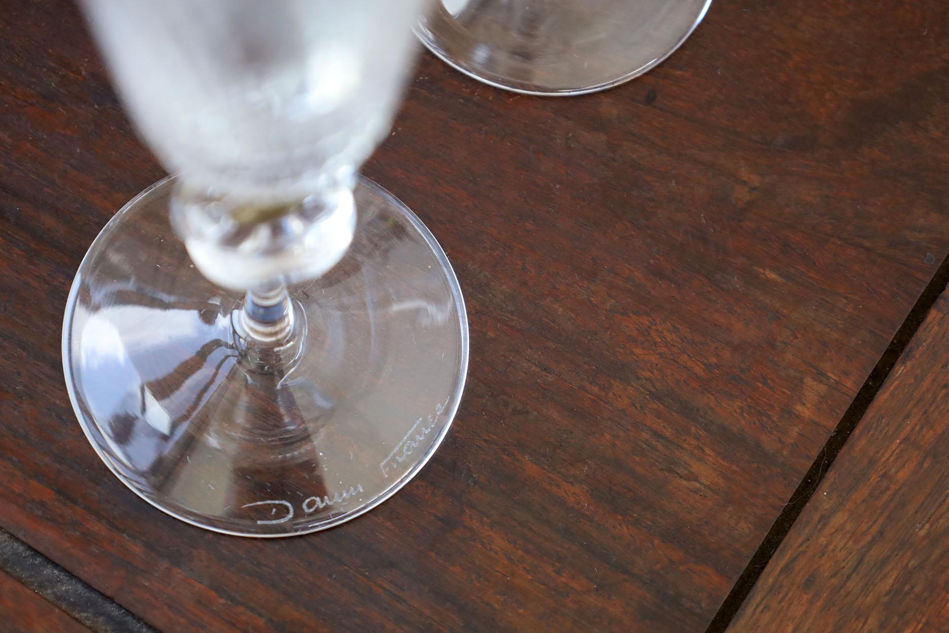 Ensemble de 6 flûtes à champagne DAUM Crystal en vente 1