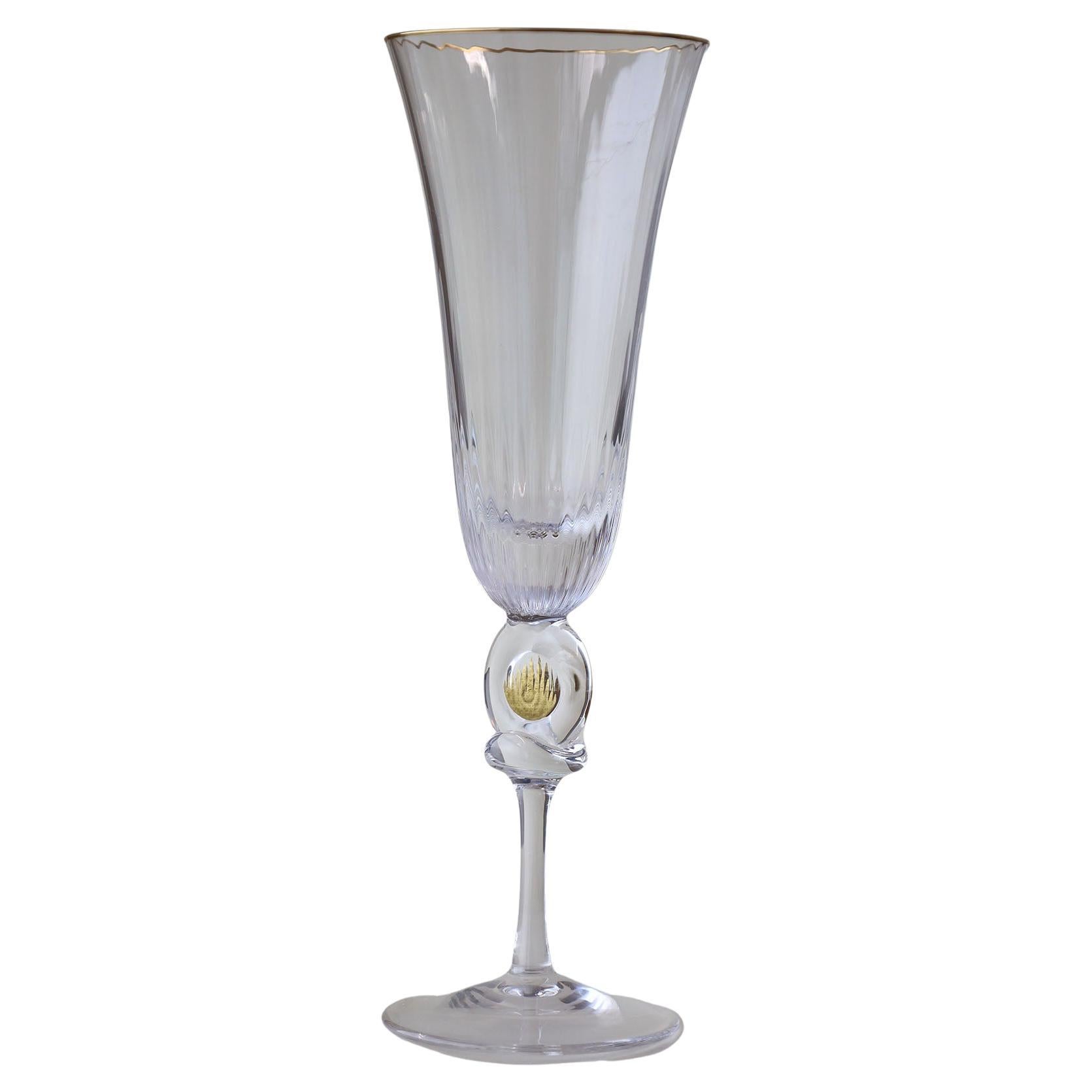 Ensemble de 6 flûtes à champagne DAUM Crystal